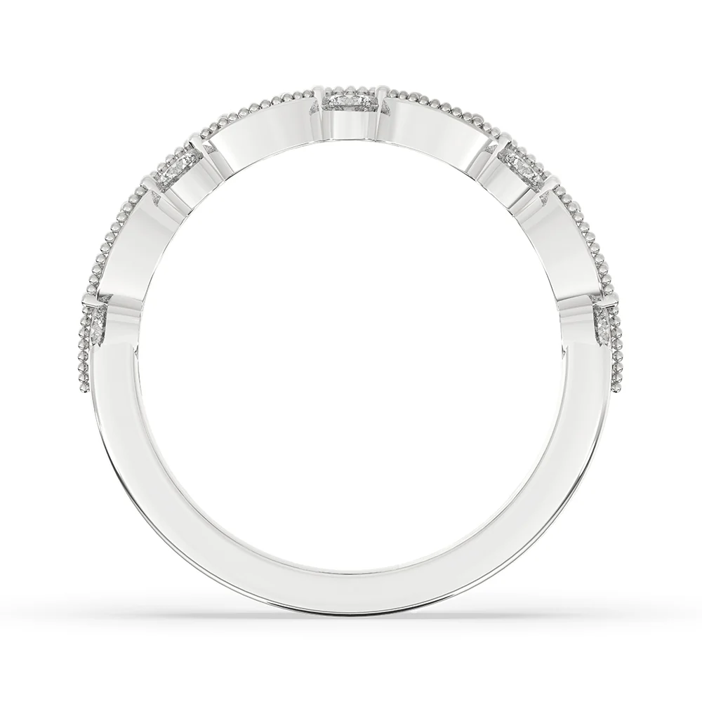 Double Row White Gold Eternity Band - Image 4