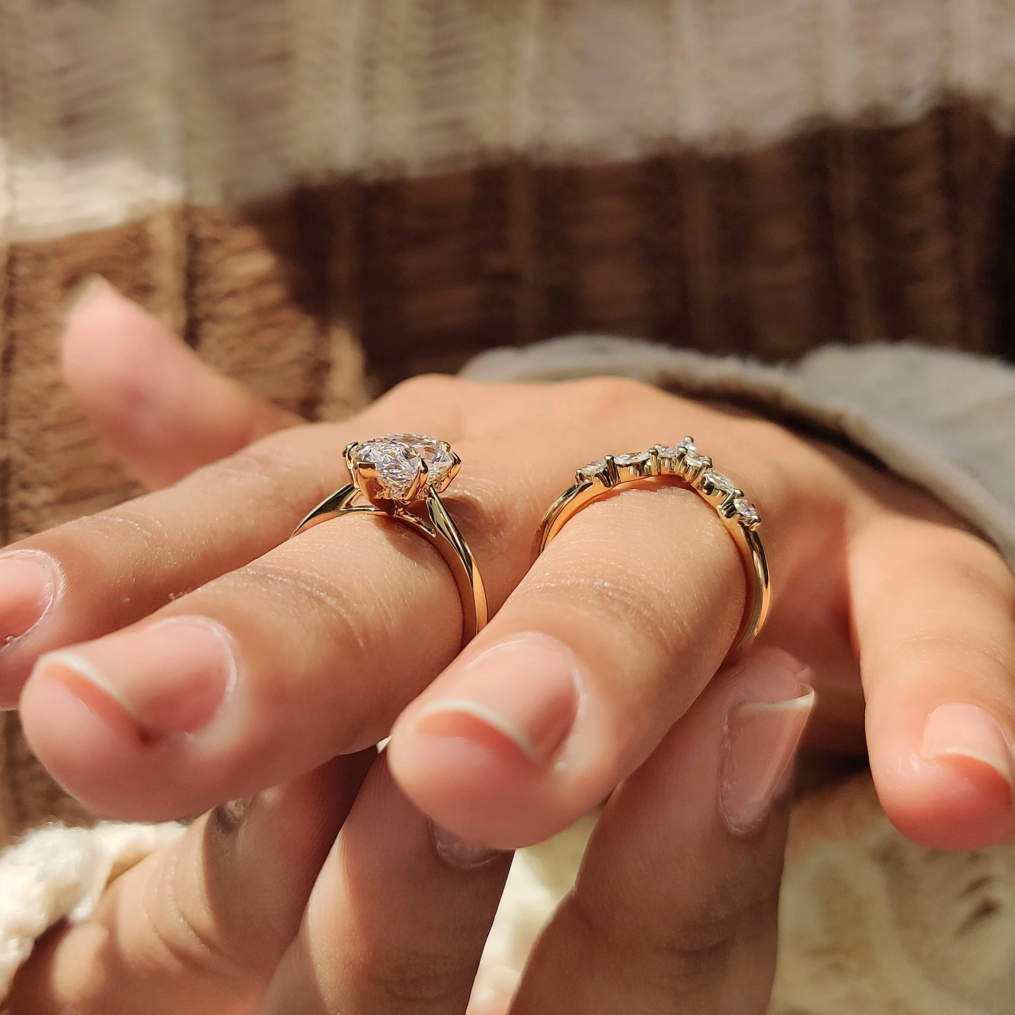 Dutch Marquise Yellow Gold Bridal Set - Image 4