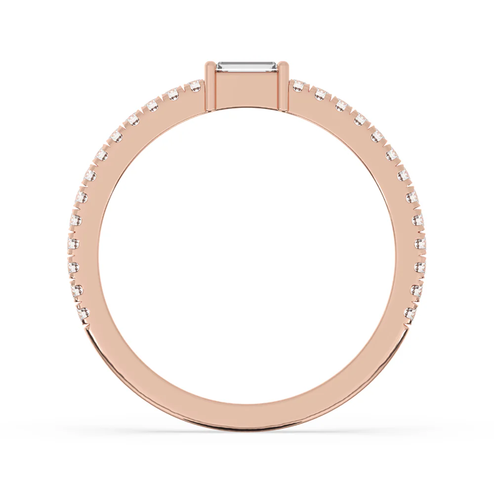 Baguette Diamond East West Engagement Ring - Image 2