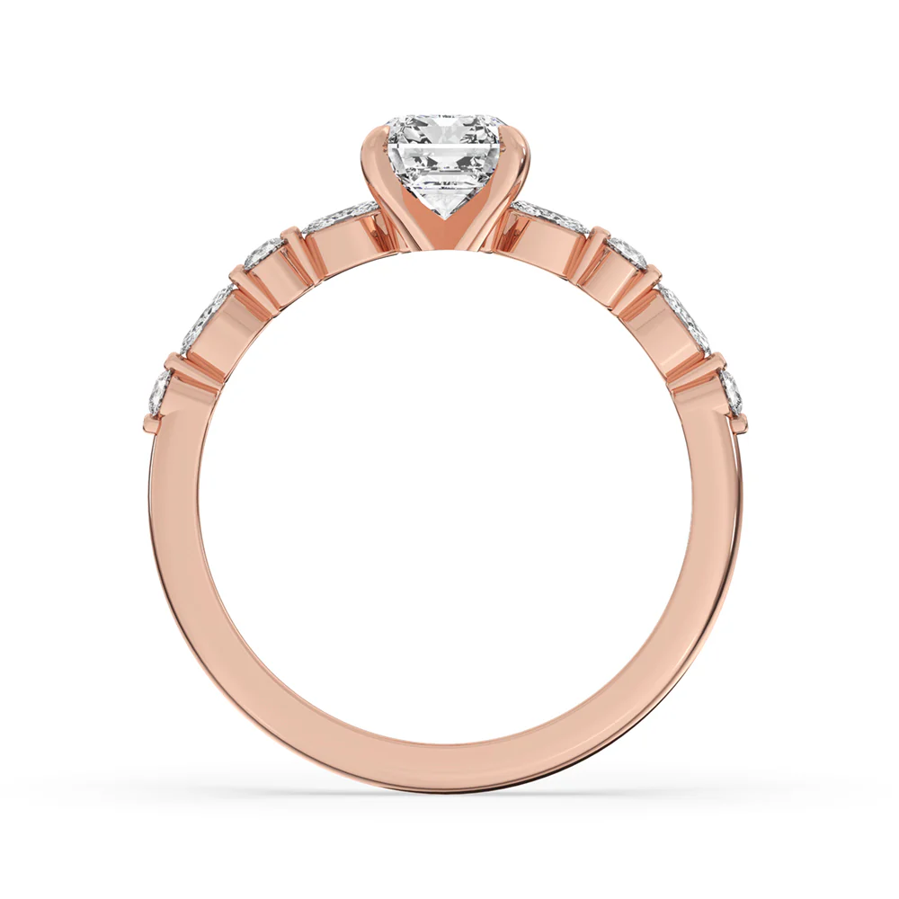 Emerald Cut Engagement Ring - Floating Style - Image 3