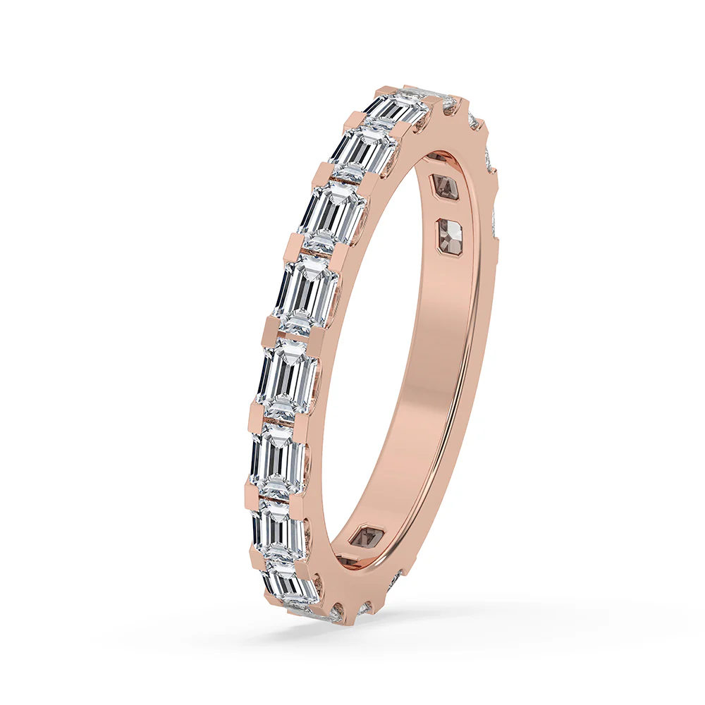 Emerald Cut Eternity Band - Rose Gold - Image 2
