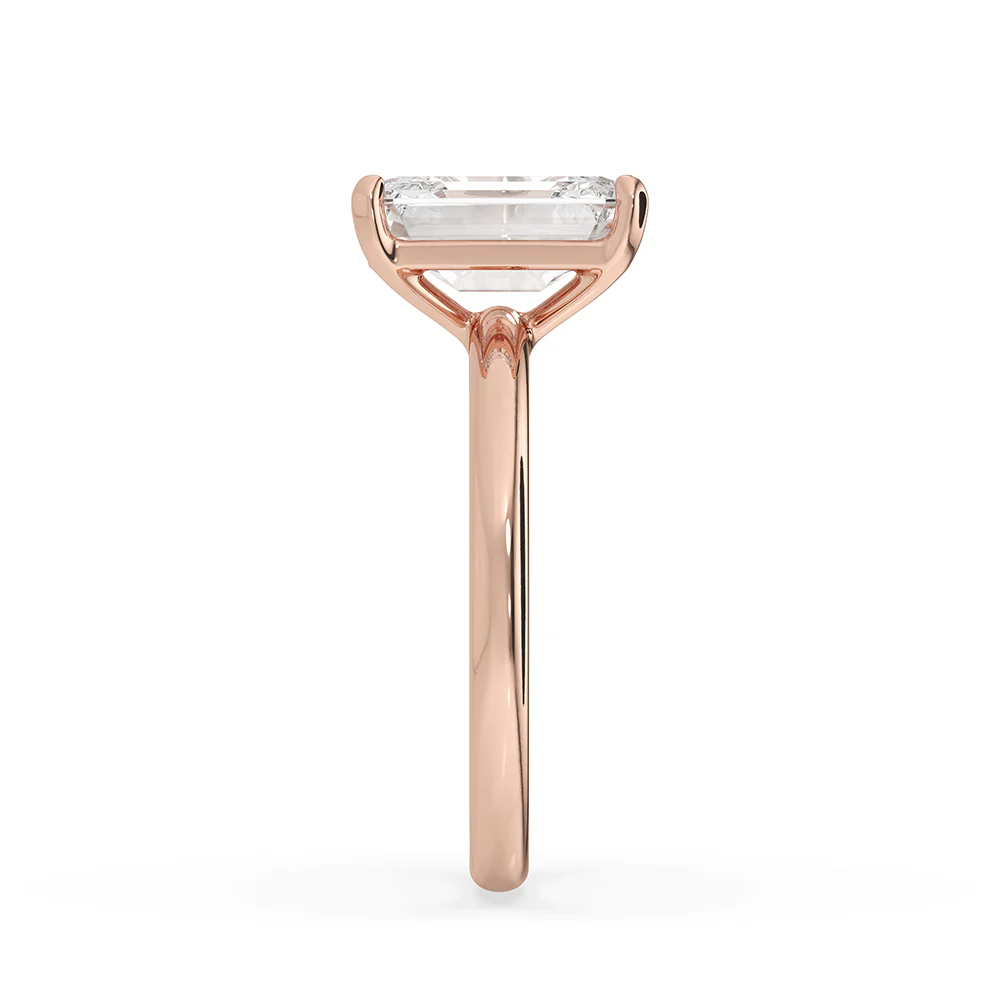 Emerald Cut Solitaire Ring - Rose Gold - Image 2