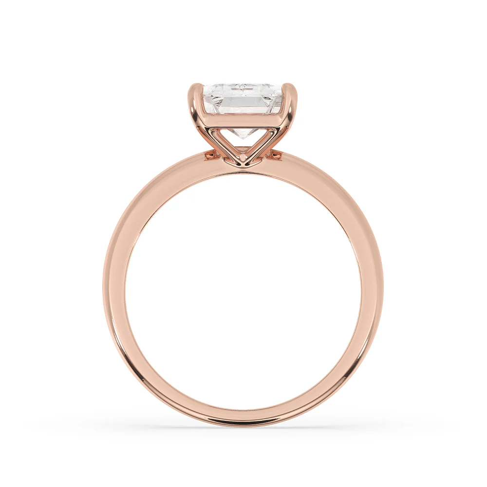 Emerald Cut Solitaire Ring - Rose Gold - Image 4