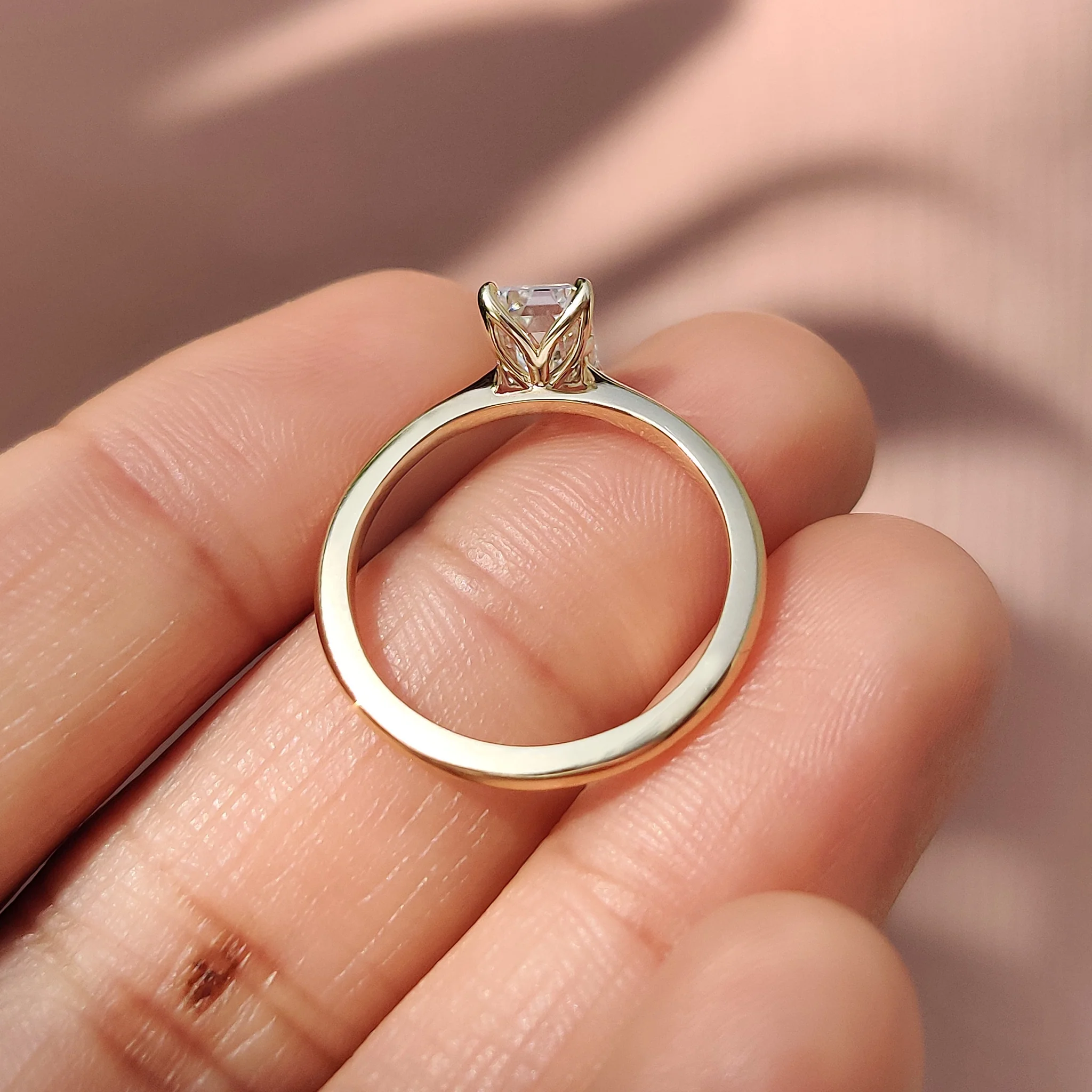 Emerald Diamond Ring In Solitaire Style - Image 7