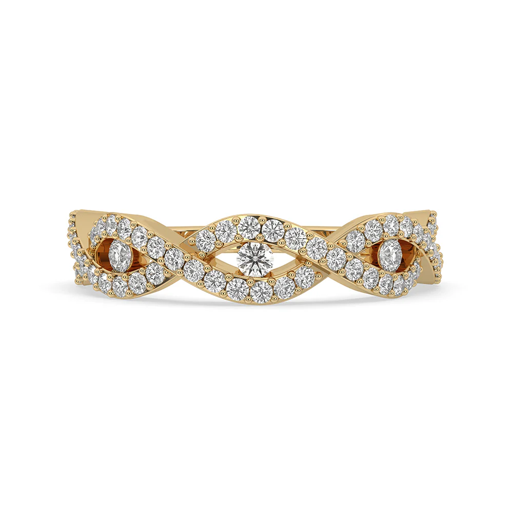 Evil Eye Infinity Wedding Band In Yellow Gold