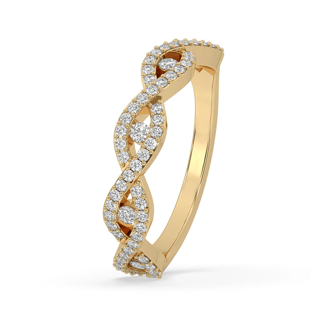 Evil Eye Infinity Wedding Band In Yellow Gold - Image 2