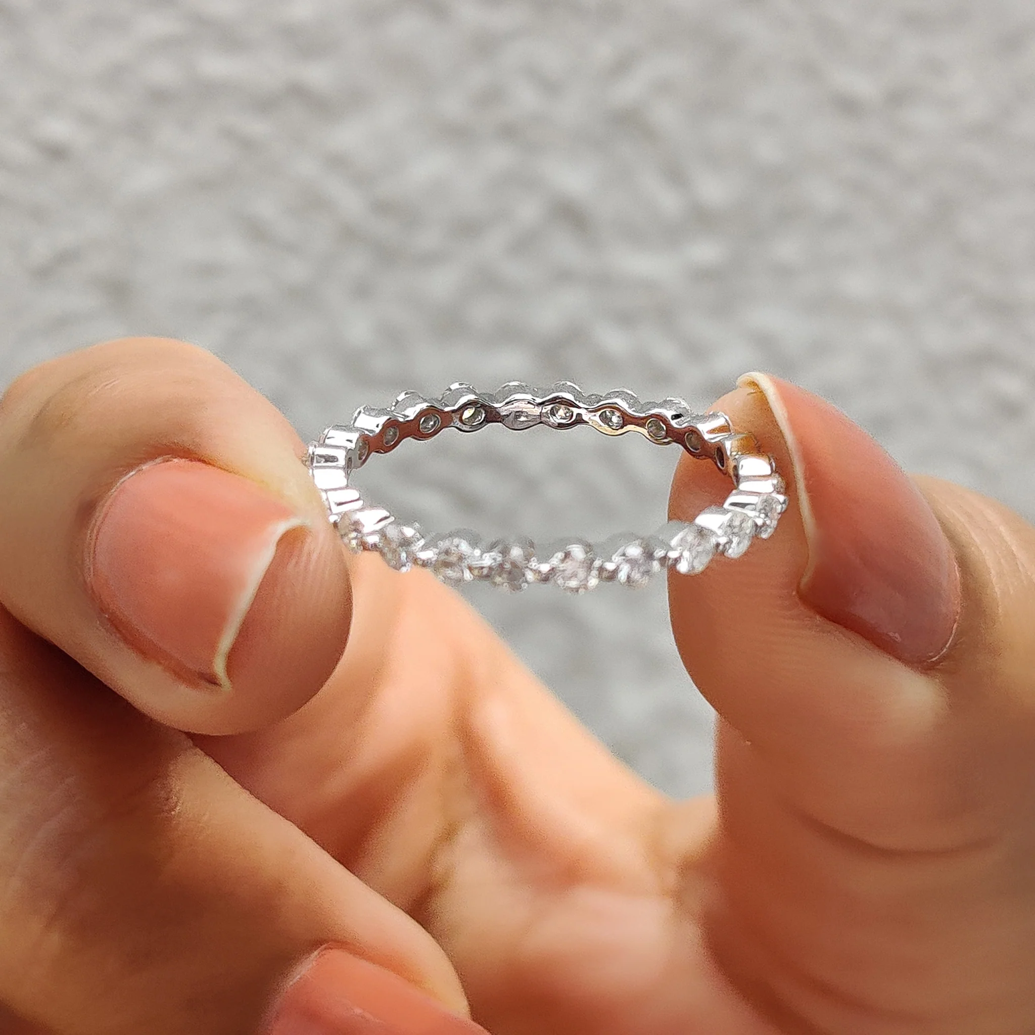 Floating Bubble Eternity Wedding Band - Image 3