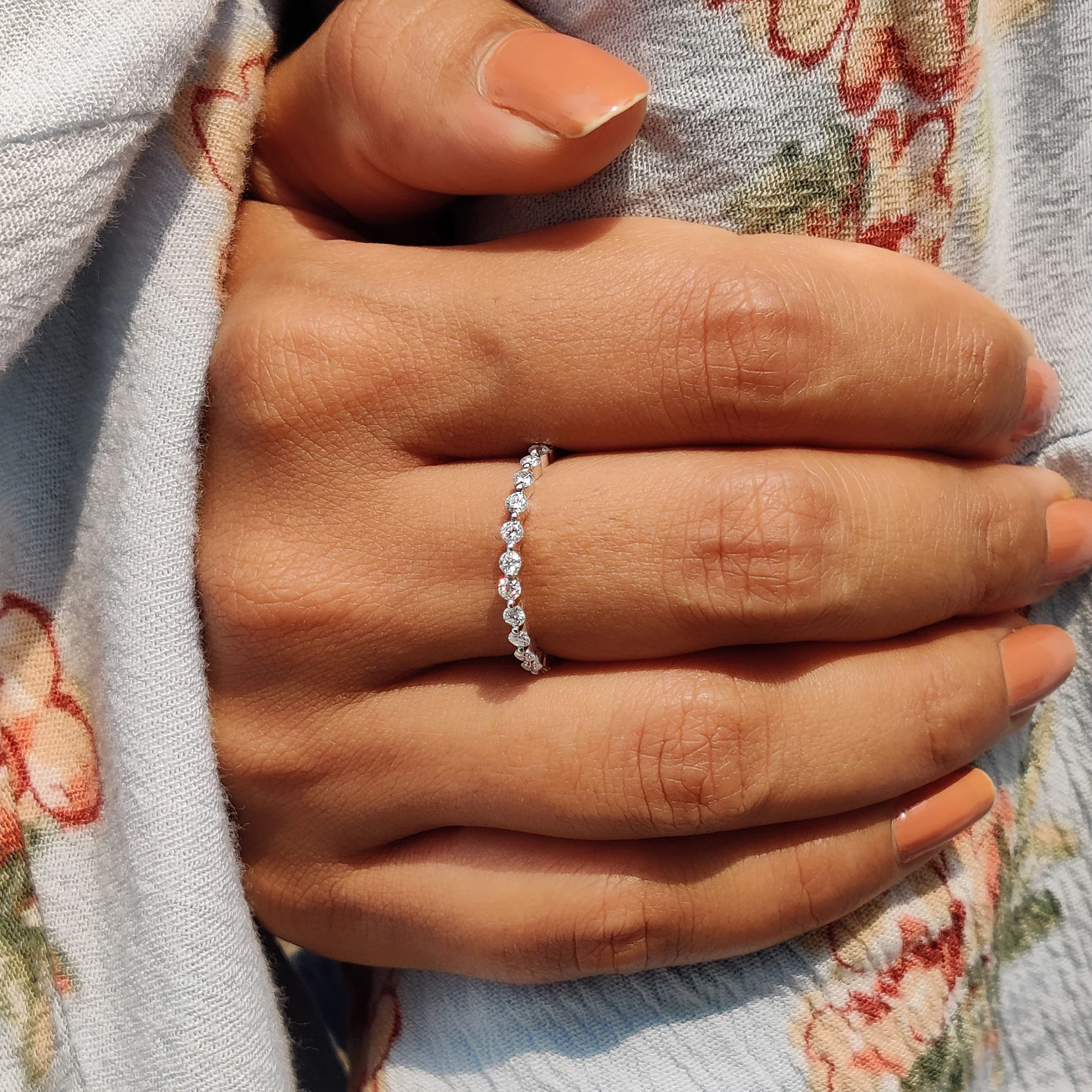 Floating Bubble Eternity Wedding Band - Image 7
