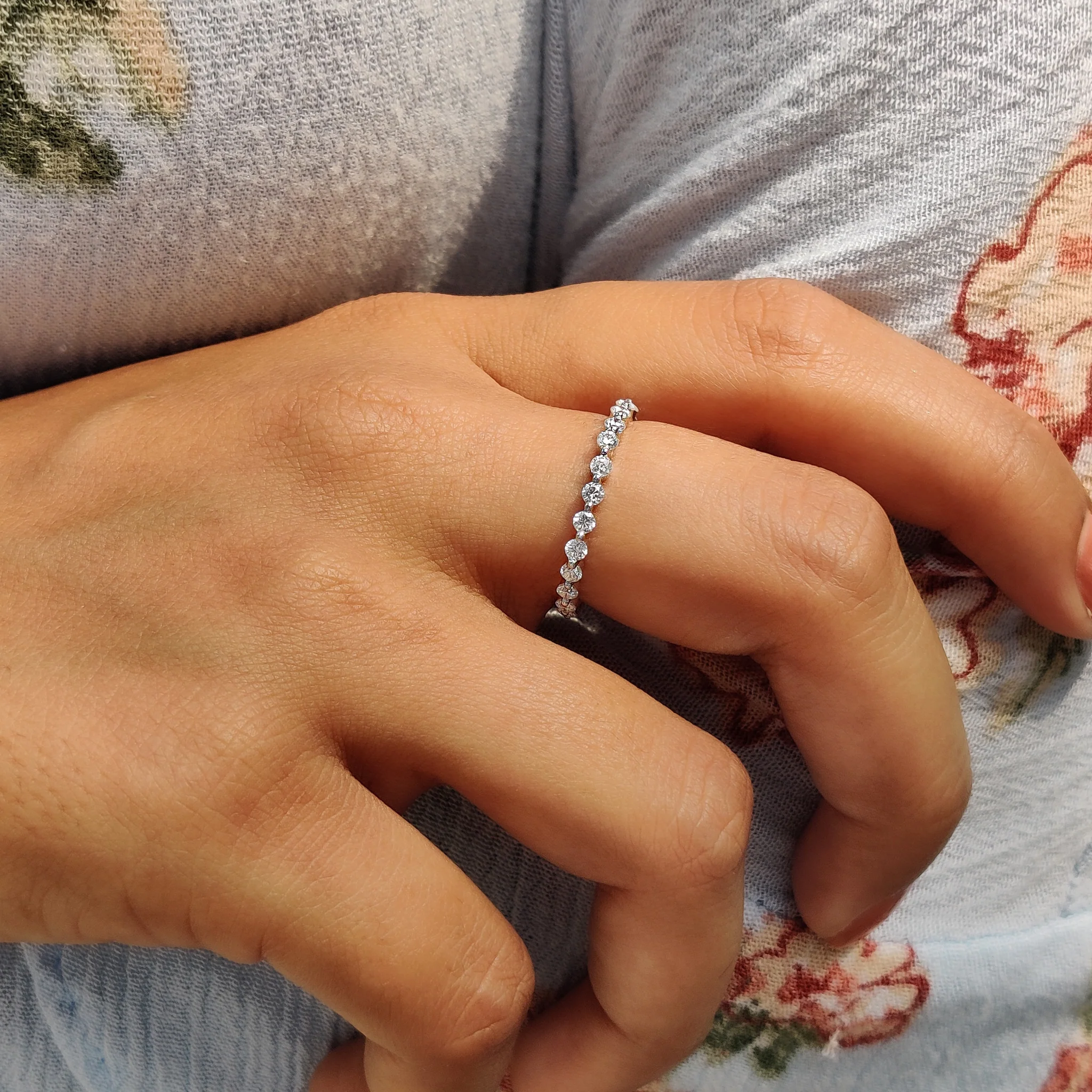 Floating Bubble Eternity Wedding Band - Image 8