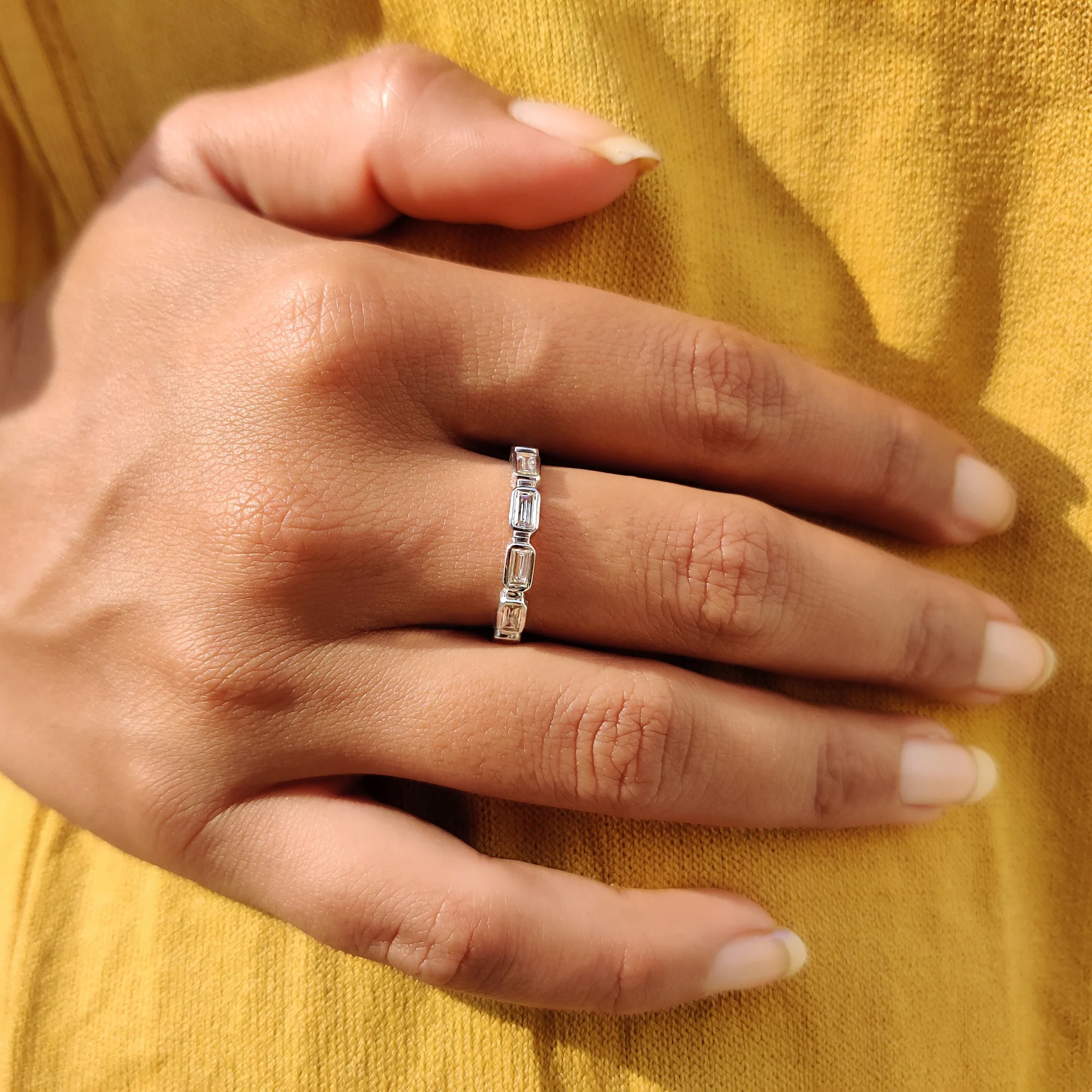 Full Eternity Moissanite Baguette Band - Image 4