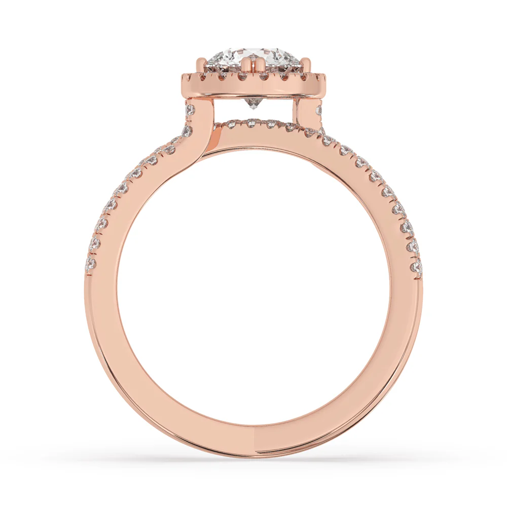 Gold Crossover Ring with Round Diamond for Timeless Style - Image 2