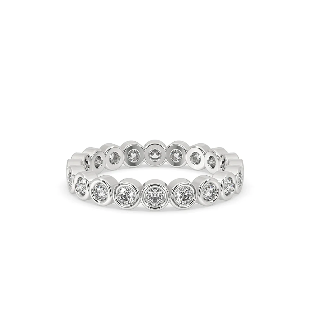 Gold Eternity Band – Round Cut Bezel Setting