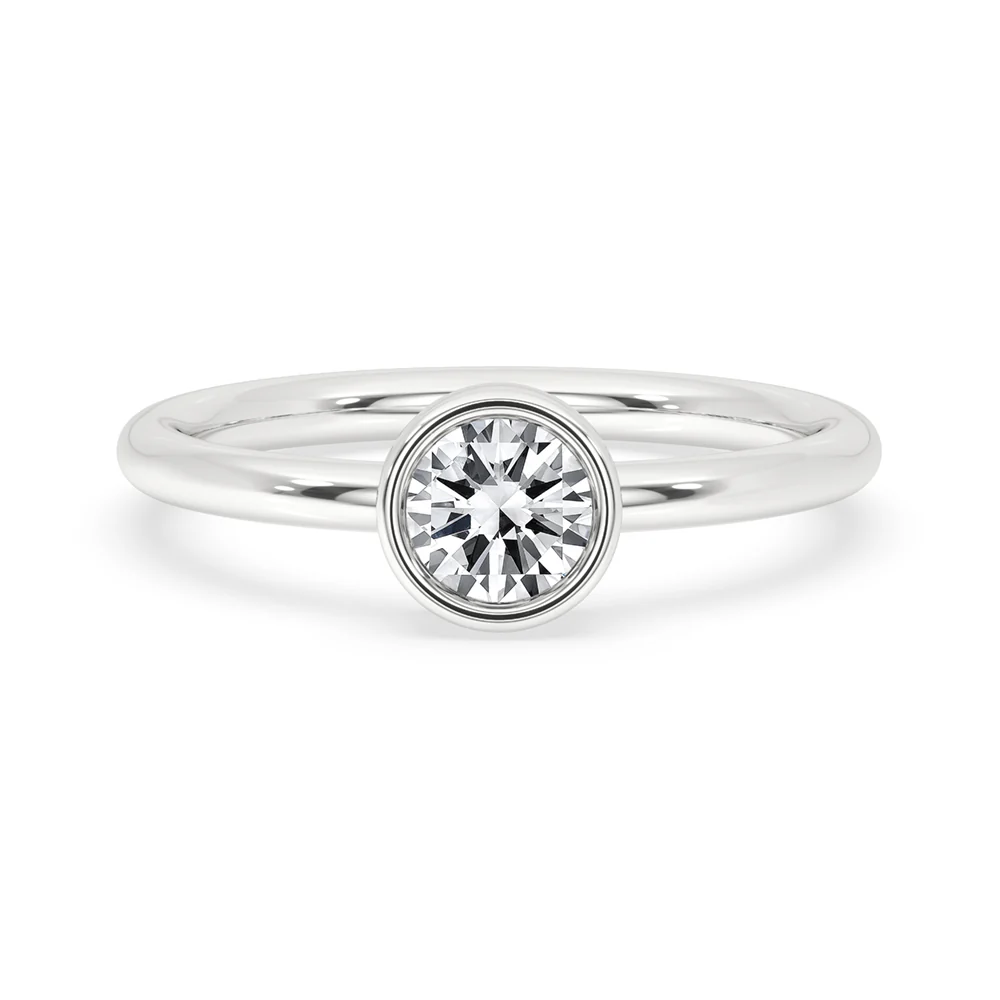 Gold Solitaire Engagement Ring With Elegant Bezel Setting