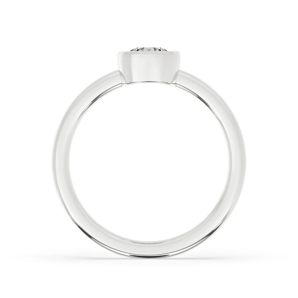 Gold Solitaire Engagement Ring With Elegant Bezel Setting - Image 3