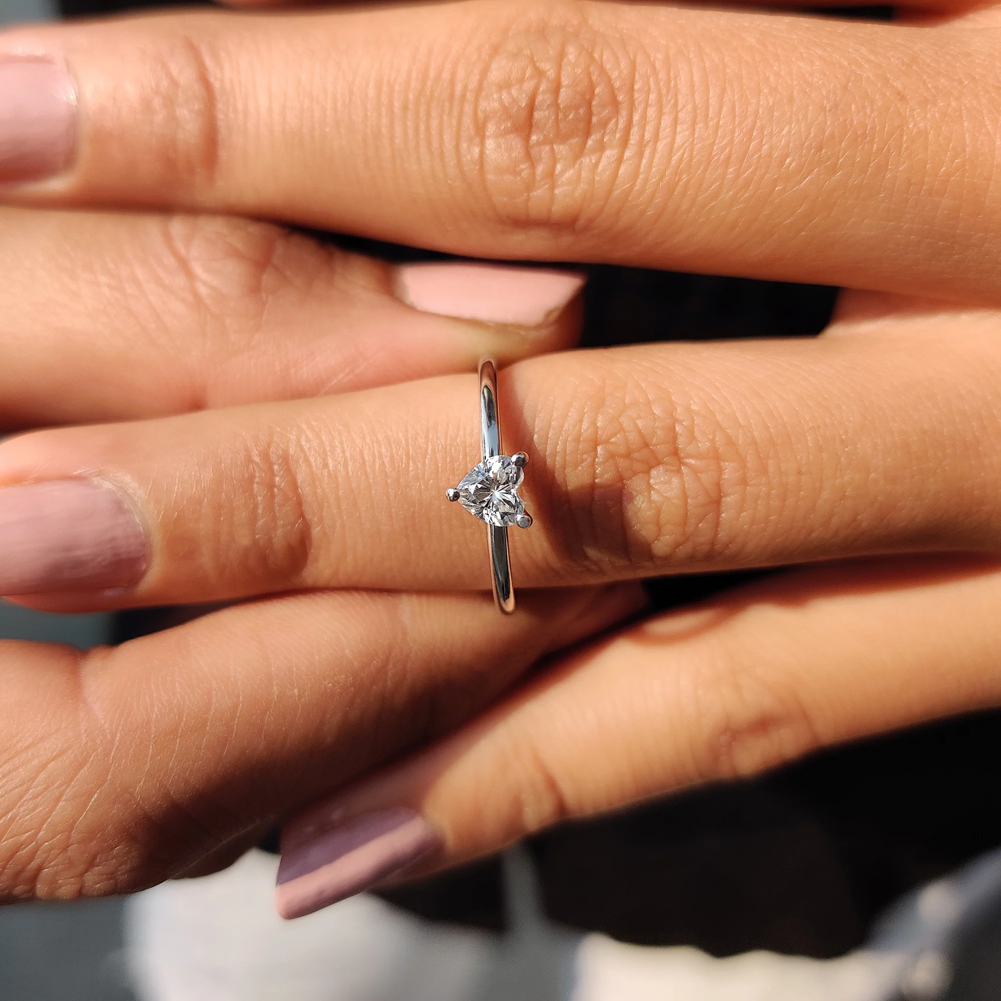 Solitaire Heart Shaped Engagement Ring - Image 6
