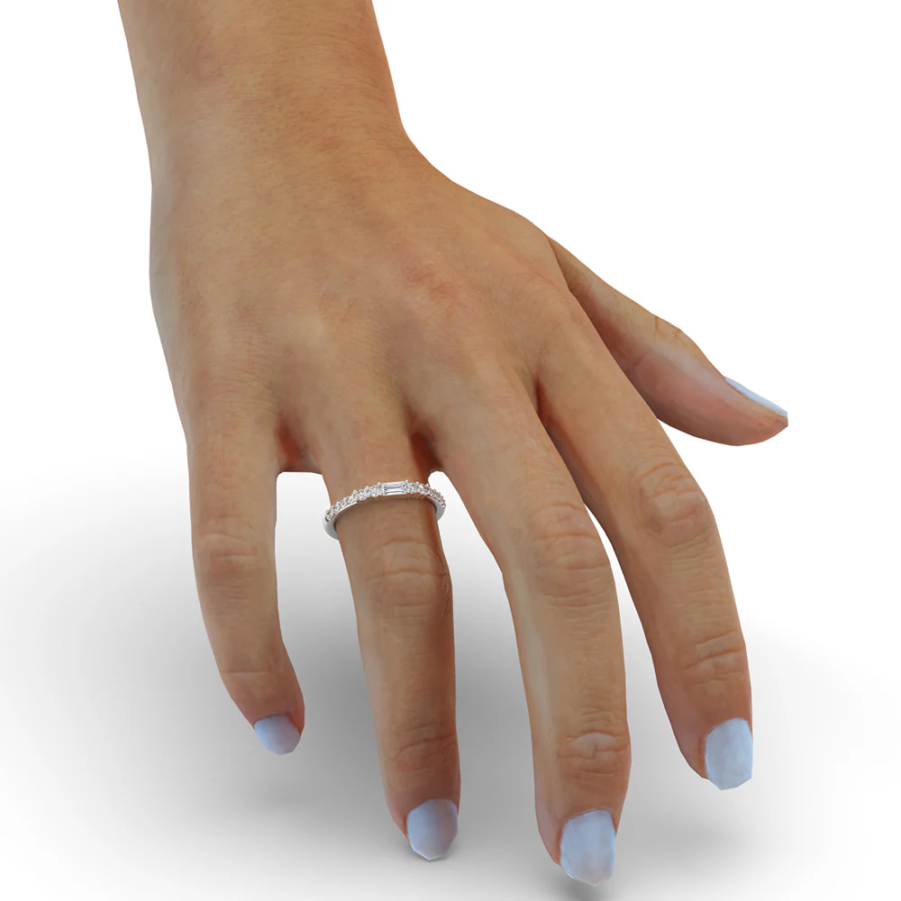 Half Eternity Ring – Baguette Cut Luxury Diamond - Image 4