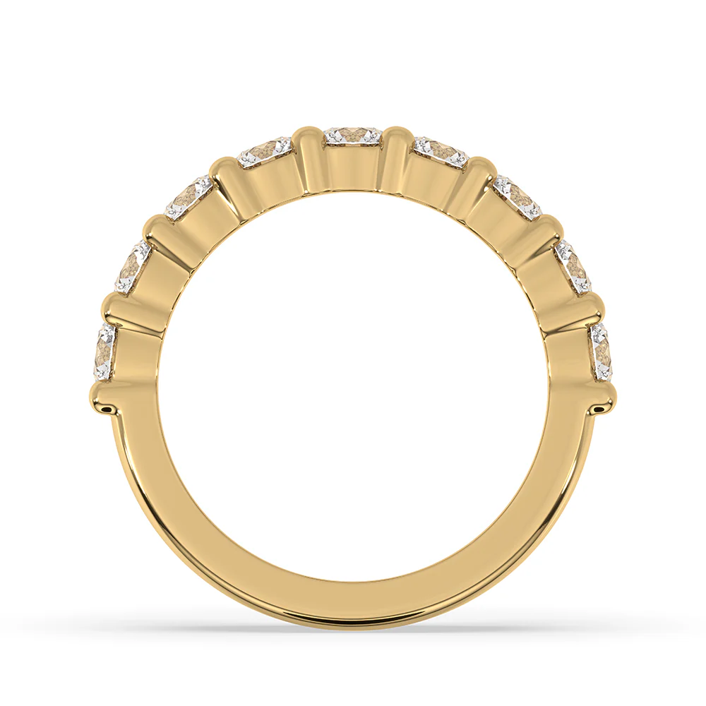 Half Eternity Round Cut Wedding Band - Image 4