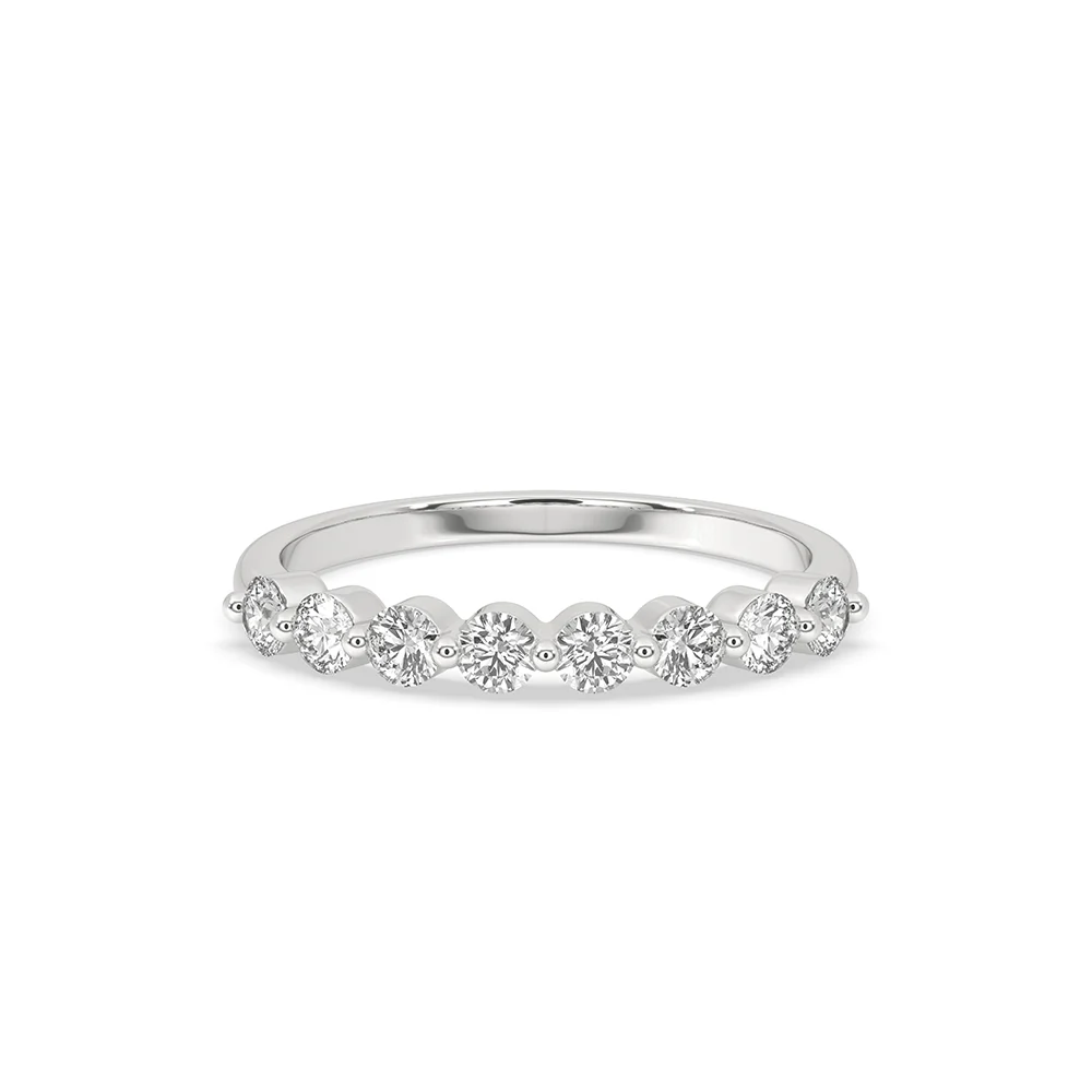Half Eternity Wedding Band - Round Cut Diamond