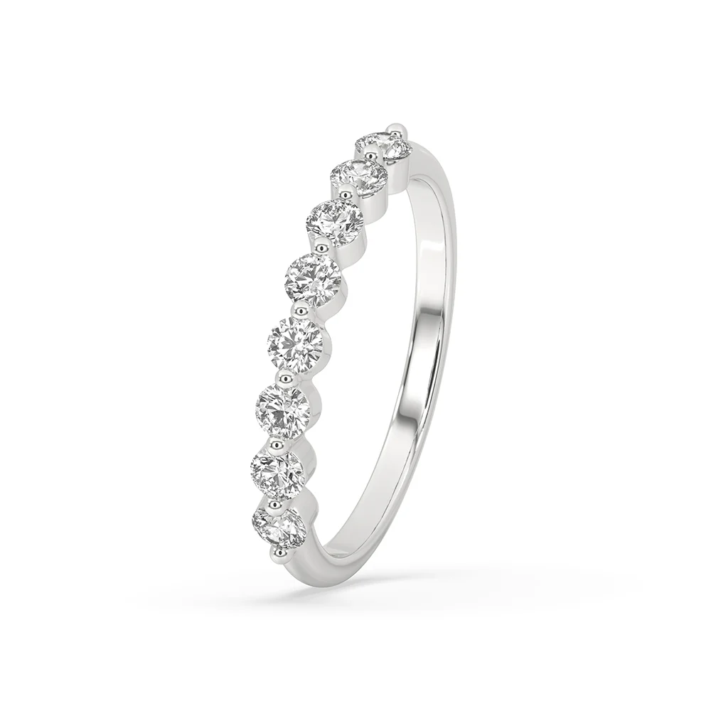 Half Eternity Wedding Band - Round Cut Diamond - Image 3