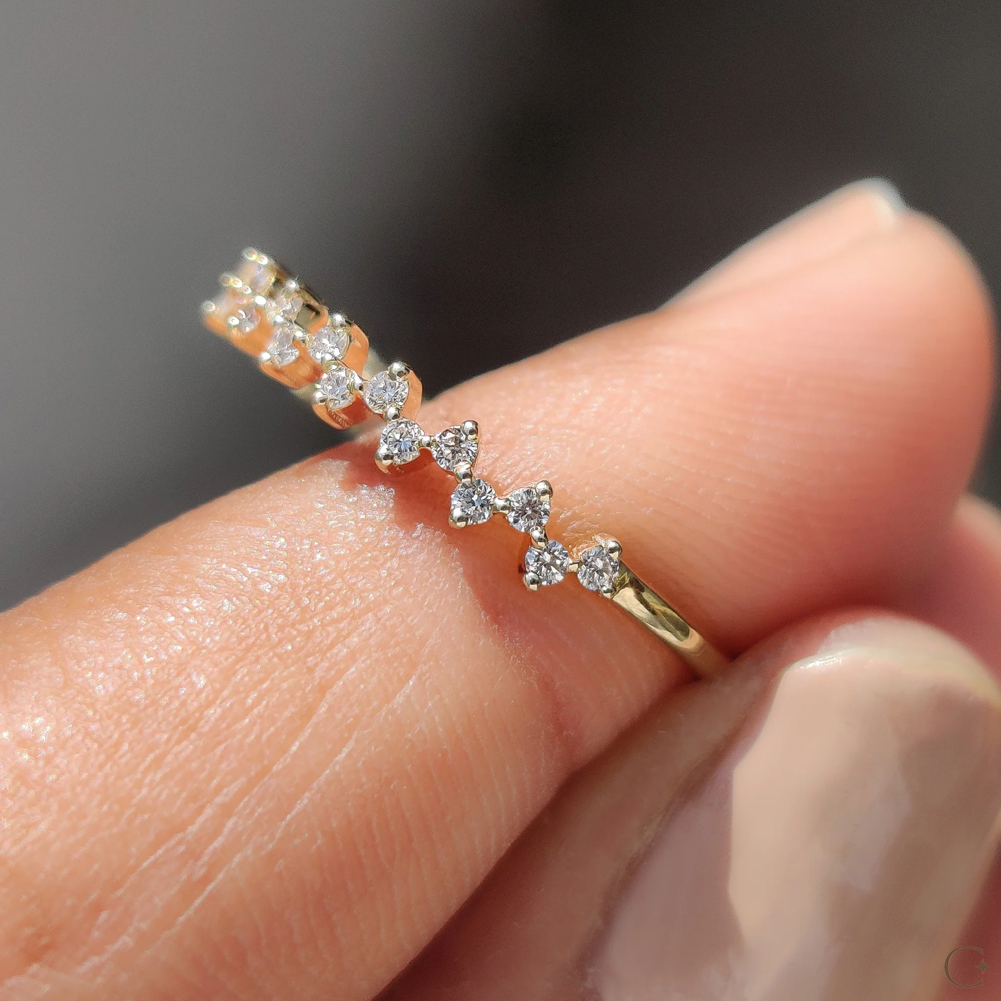 Round Diamond Half Eternity Wedding Band - Image 3