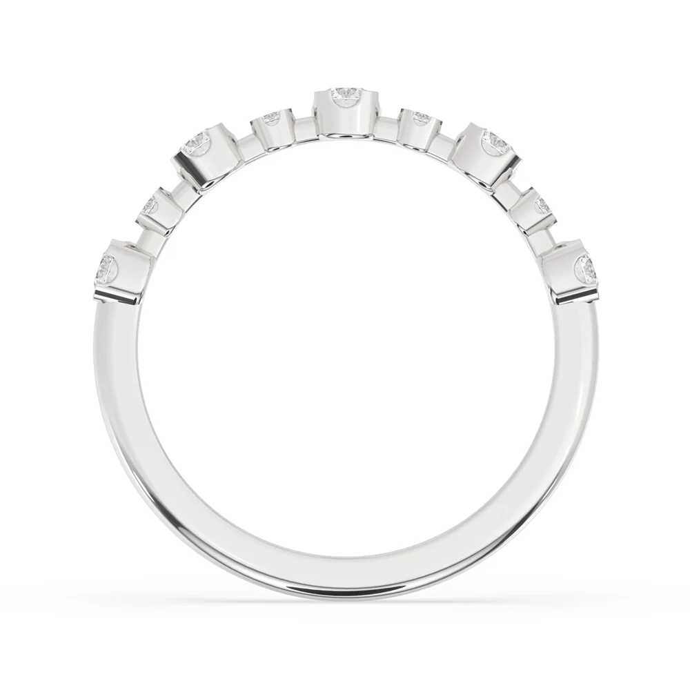 Half Eternity Wedding Band - Round Diamond - Image 2