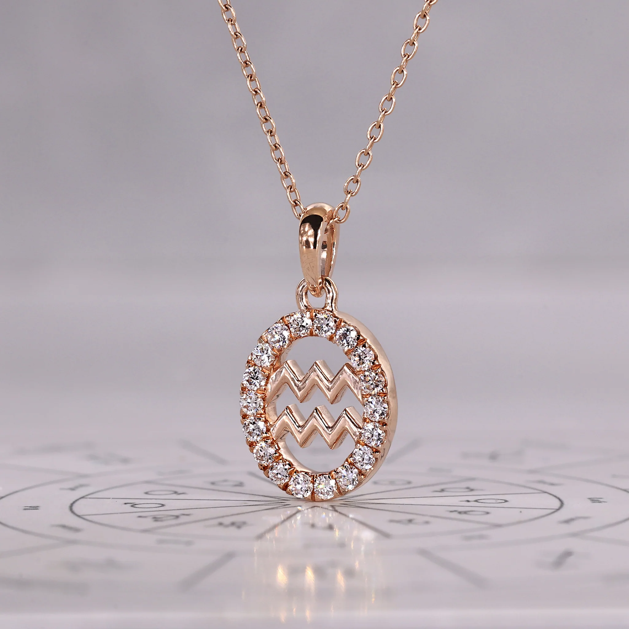 Halo Aquarius Pendant In Rose Gold - Image 6