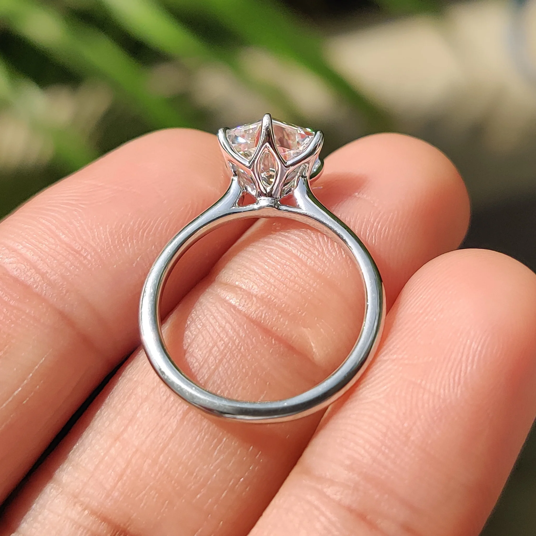 Hexagon Cut Solitaire Diamond Engagement Ring - Image 8