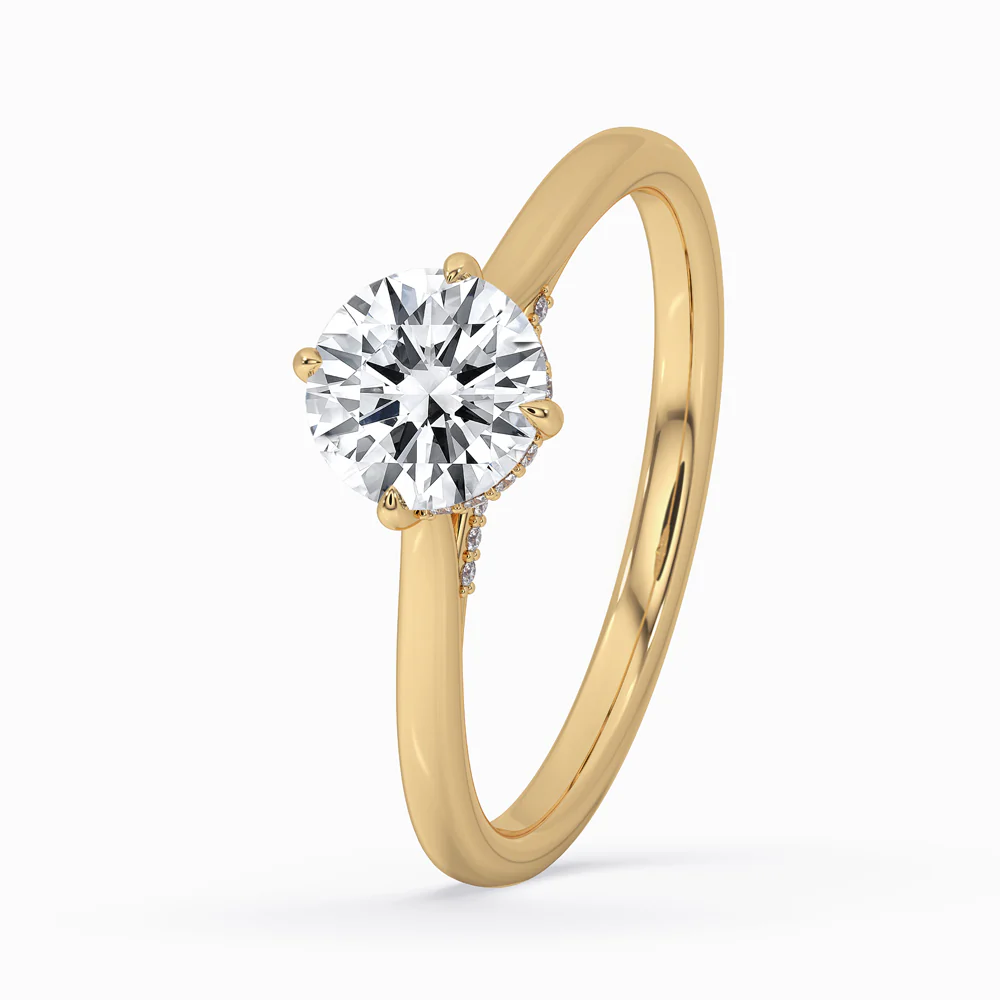 Hidden Halo Engagement Ring With Round Cut Diamond - Image 2