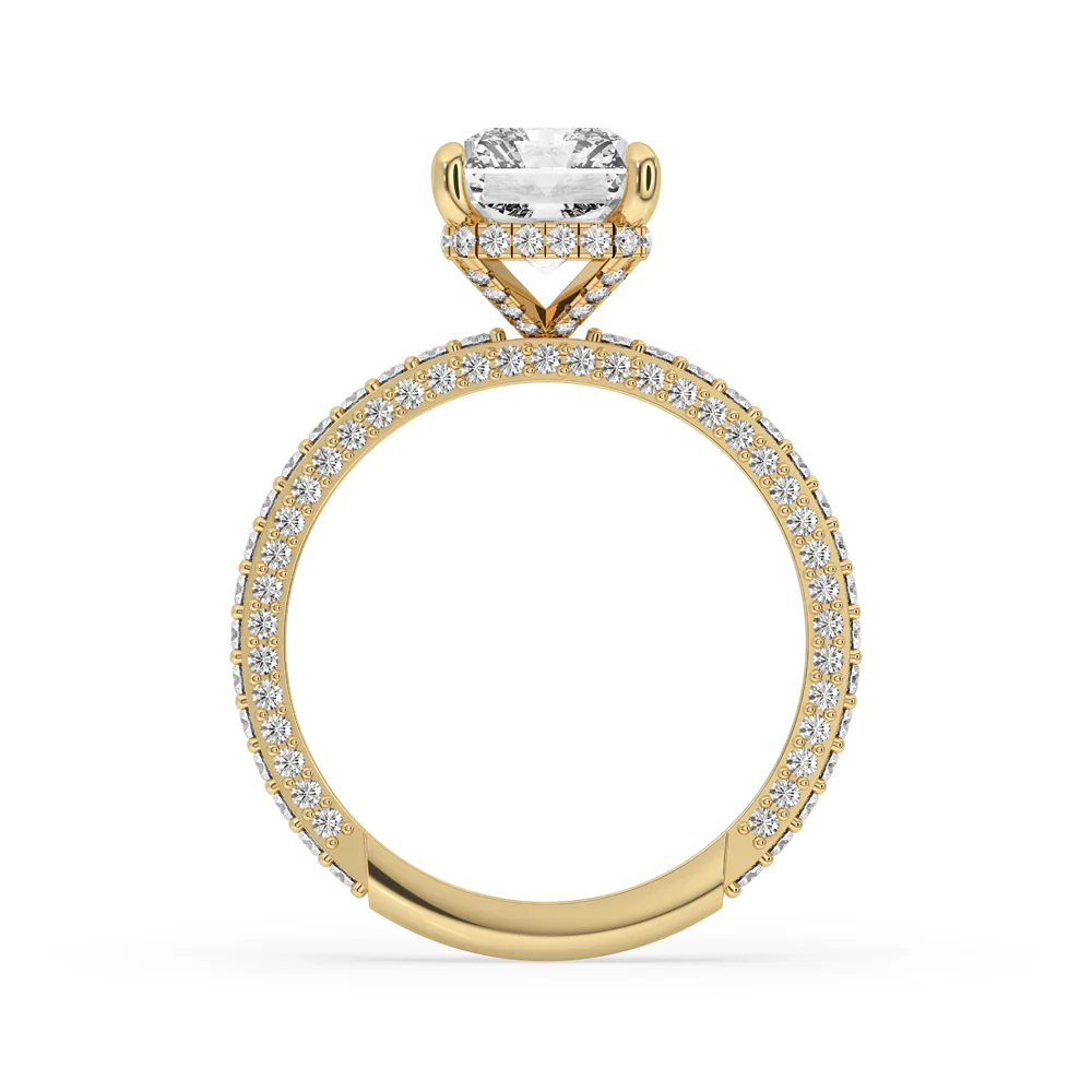 Hidden Halo Engagement Ring with Radiant Cut Style - Image 3