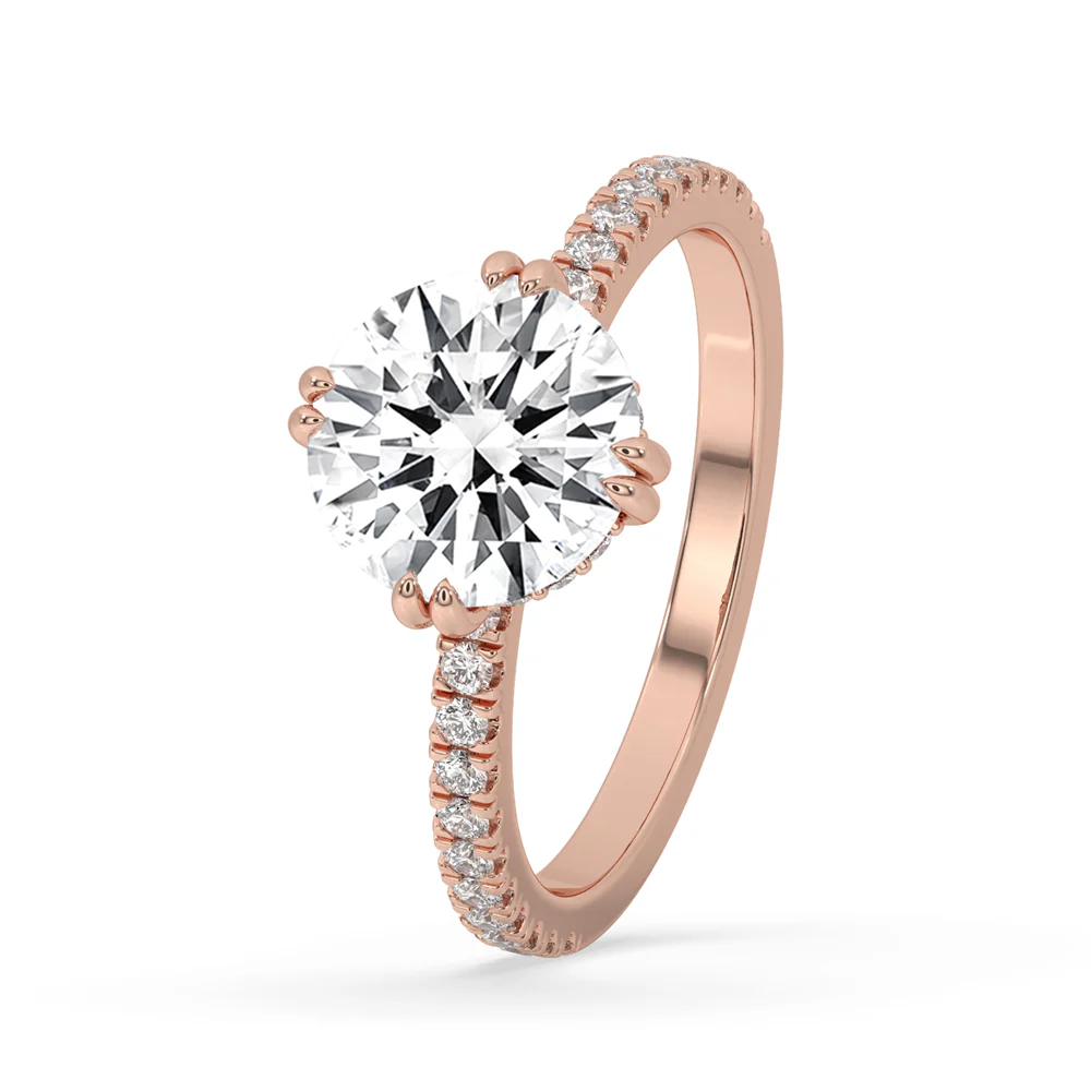 Hidden Halo Engagement Ring with Sparkling Round Diamond - Image 5