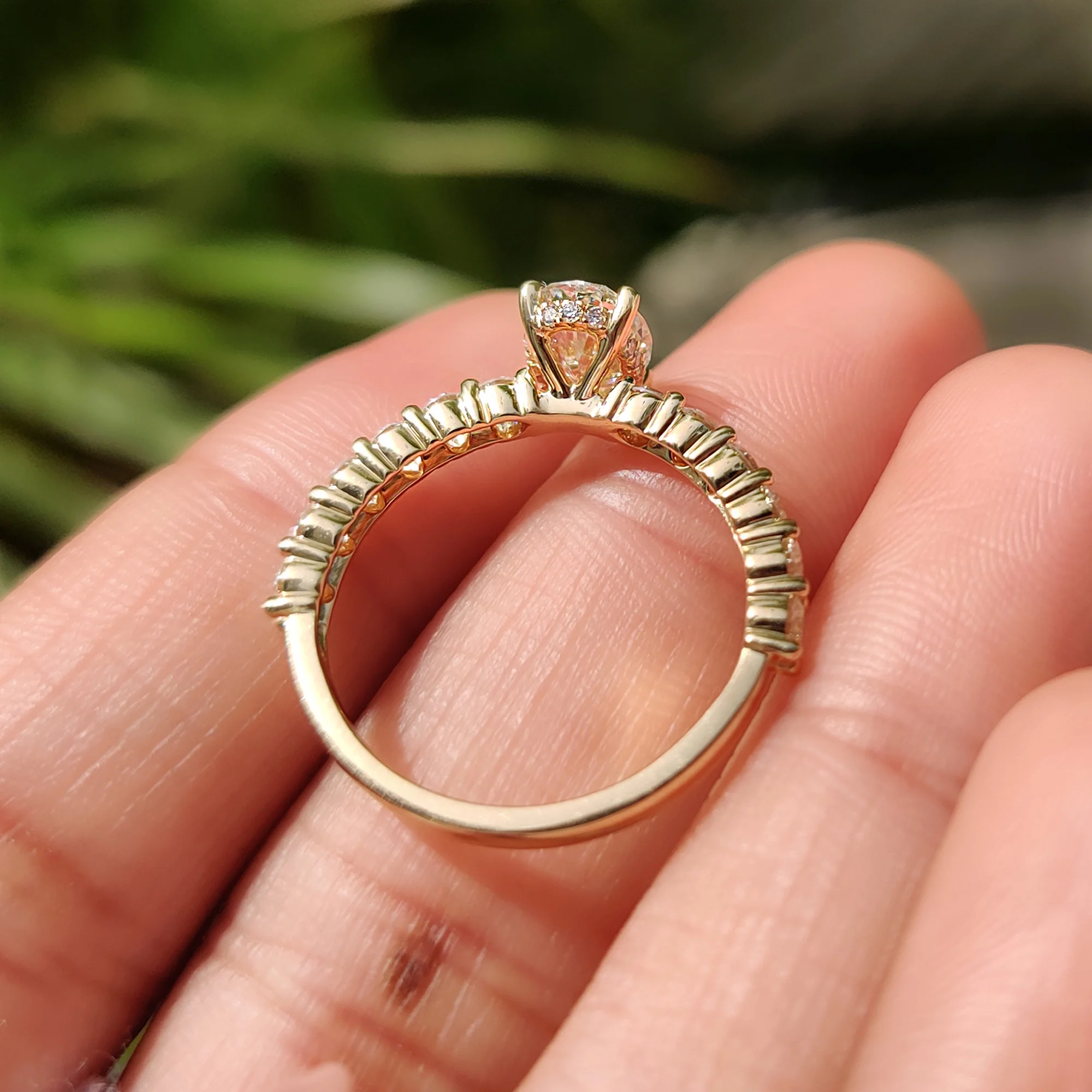Hidden Halo Oval Pave Engagement Ring - Image 8