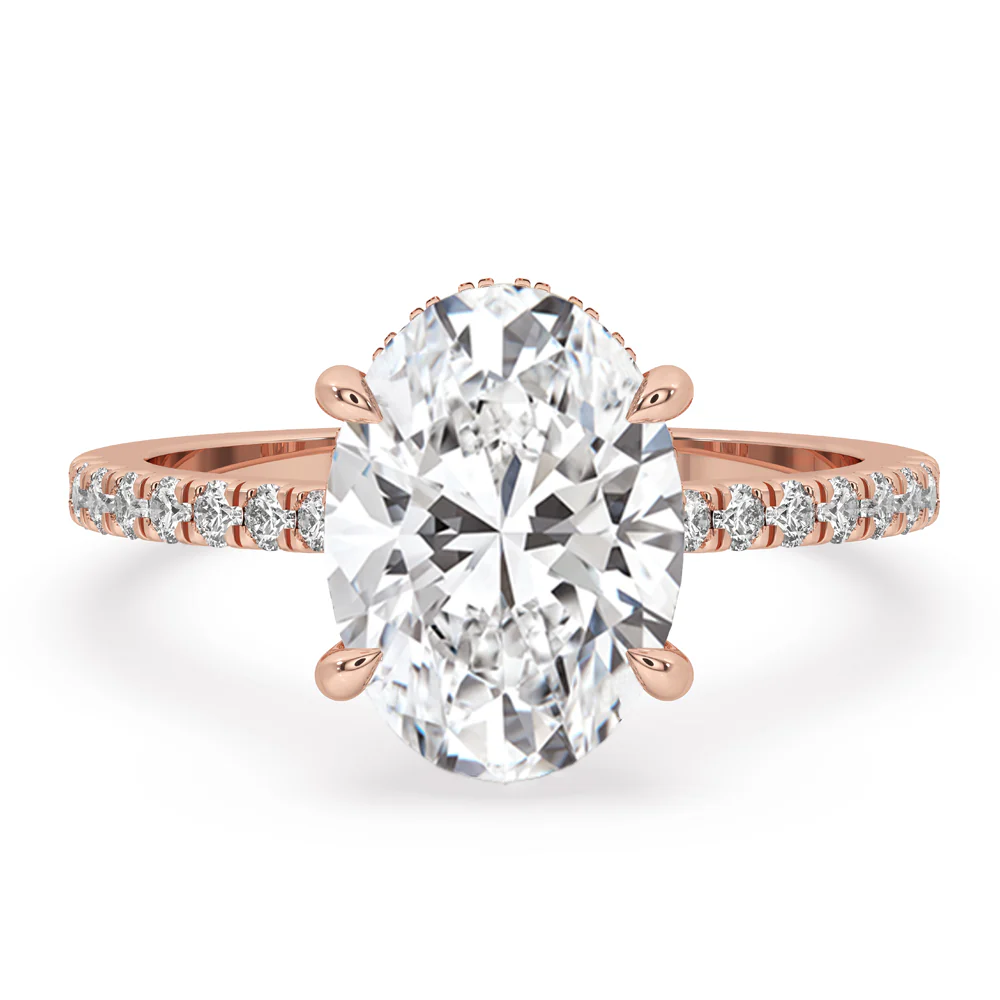 Oval Hidden Halo Engagement Ring for Modern Elegance