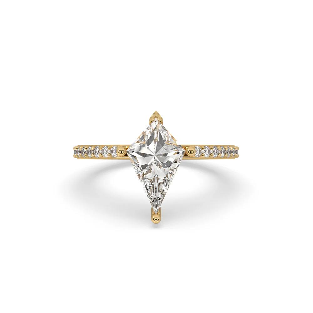 Kite Cut Diamond Engagement Ring In Pave Style
