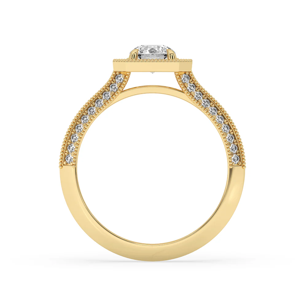 Knife Edge Ring With Halo Style - Image 2