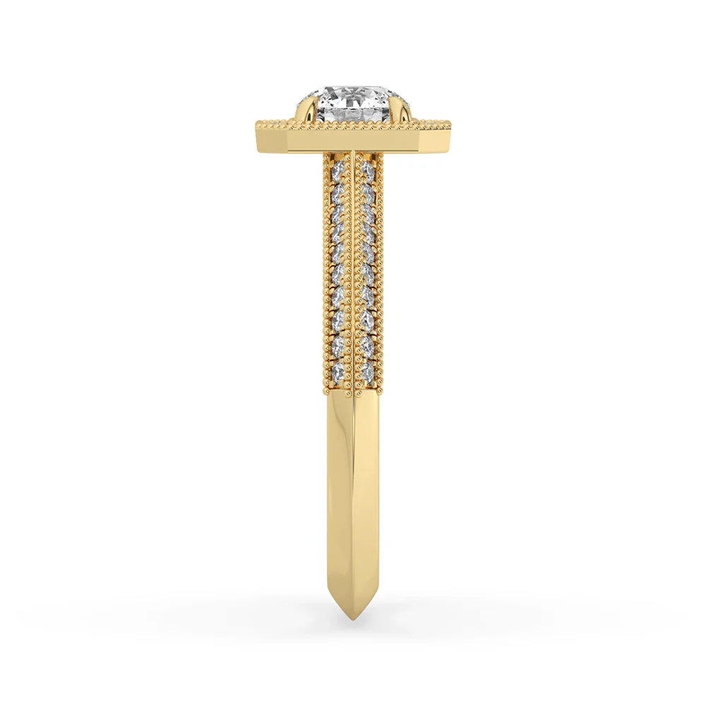 Knife Edge Ring With Halo Style - Image 3