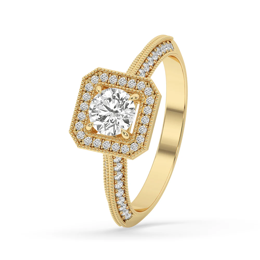Knife Edge Ring With Halo Style - Image 4