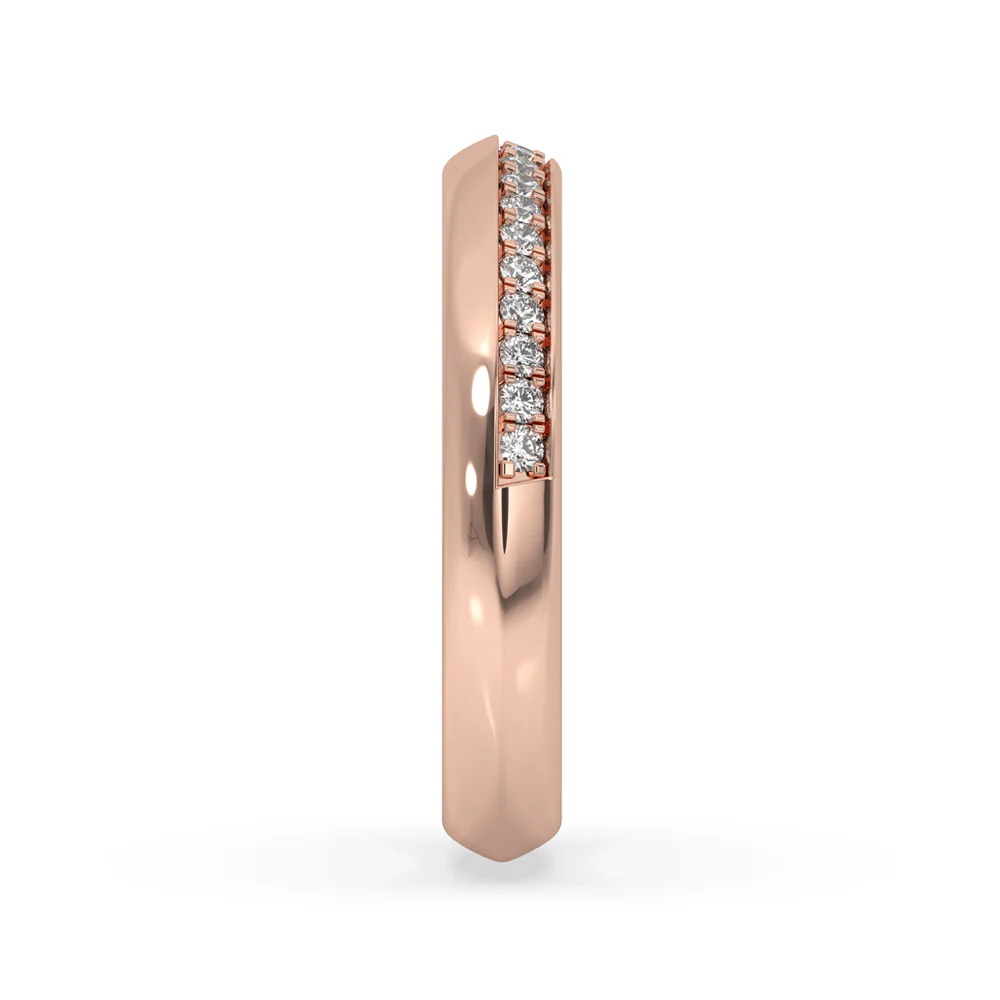 Knife Edge Wedding Band - Pave Diamond - Image 3
