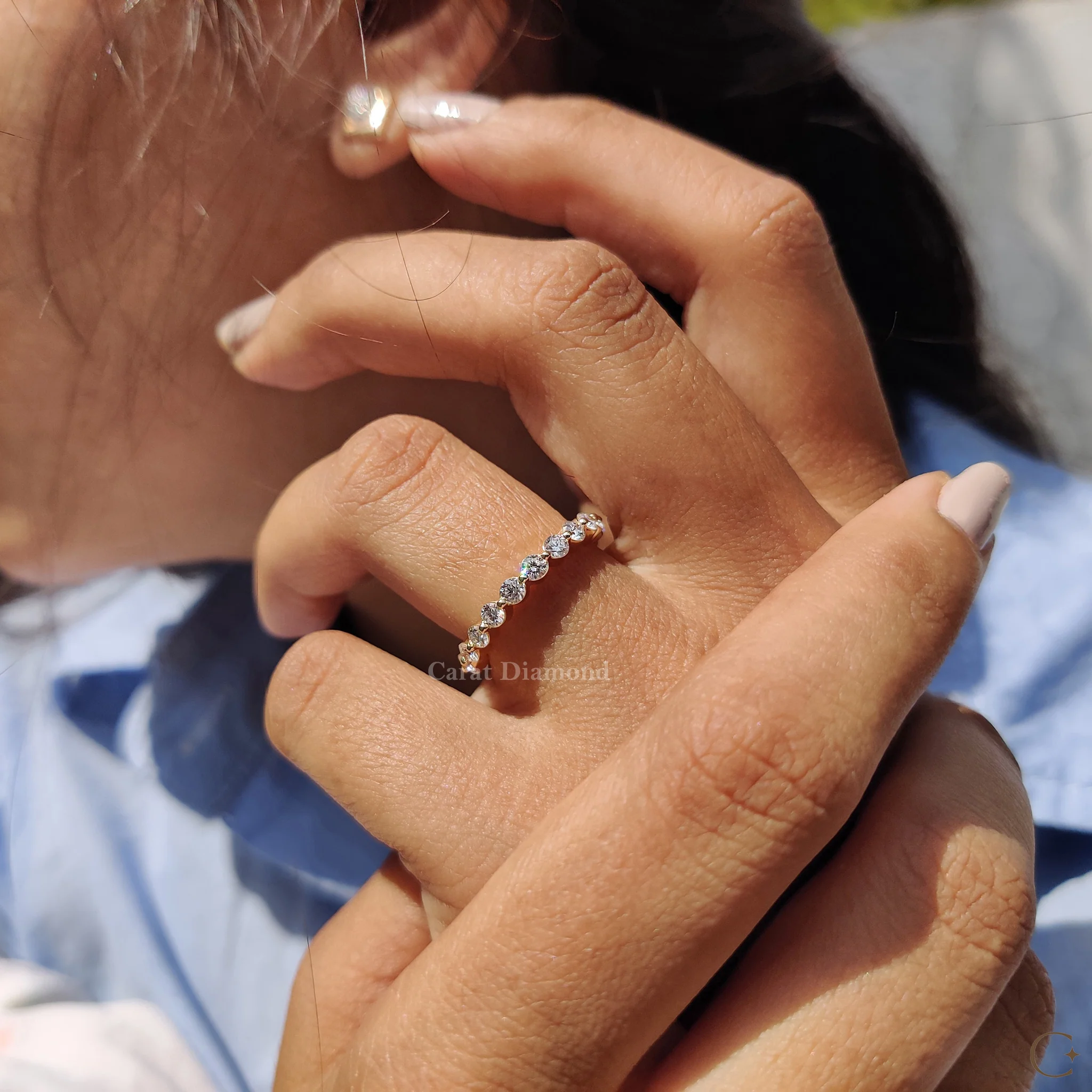 Round Cut Lab Diamond Eternity Band - Image 9