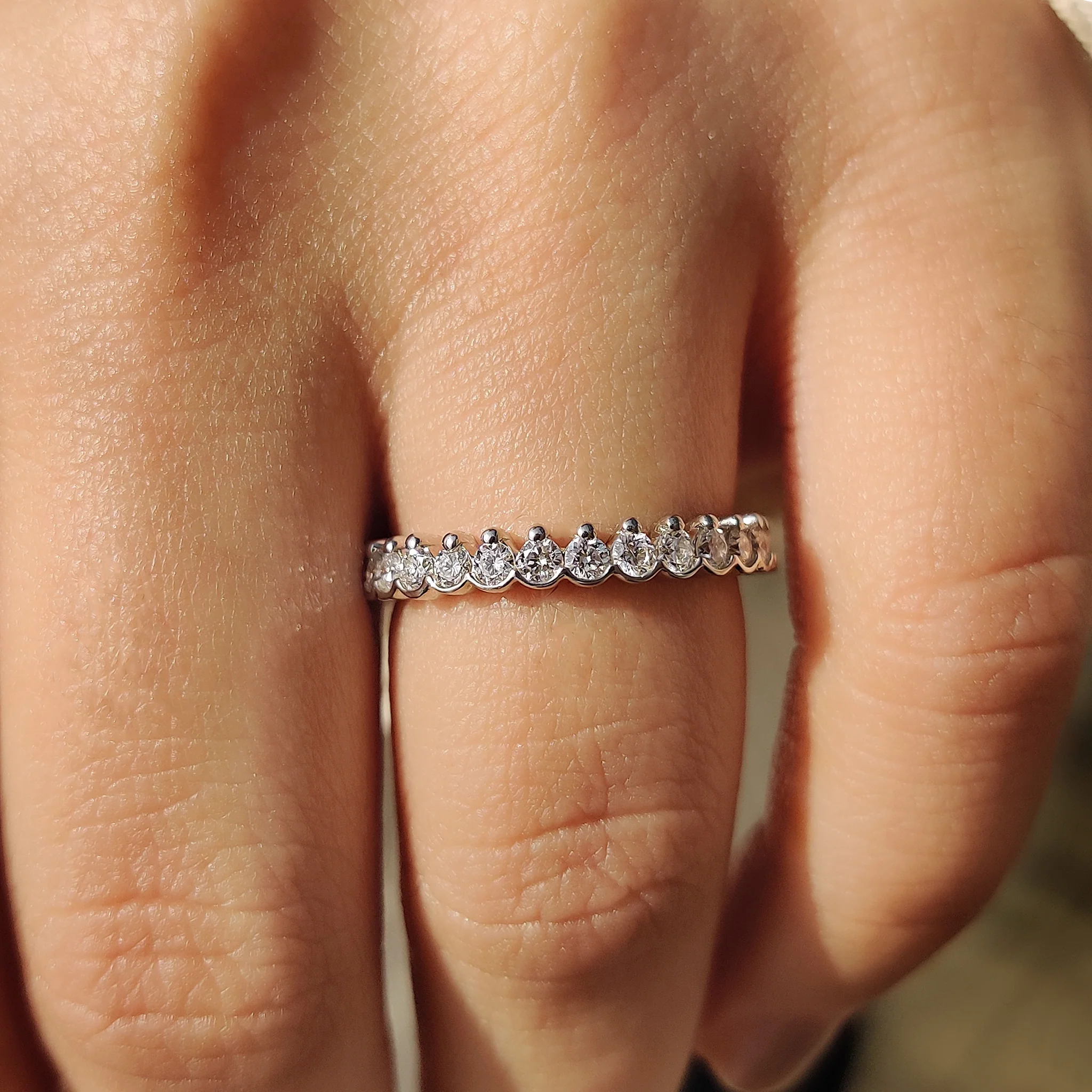 Lab Grown Diamond Round Wedding Band In Eternity Style - Image 3