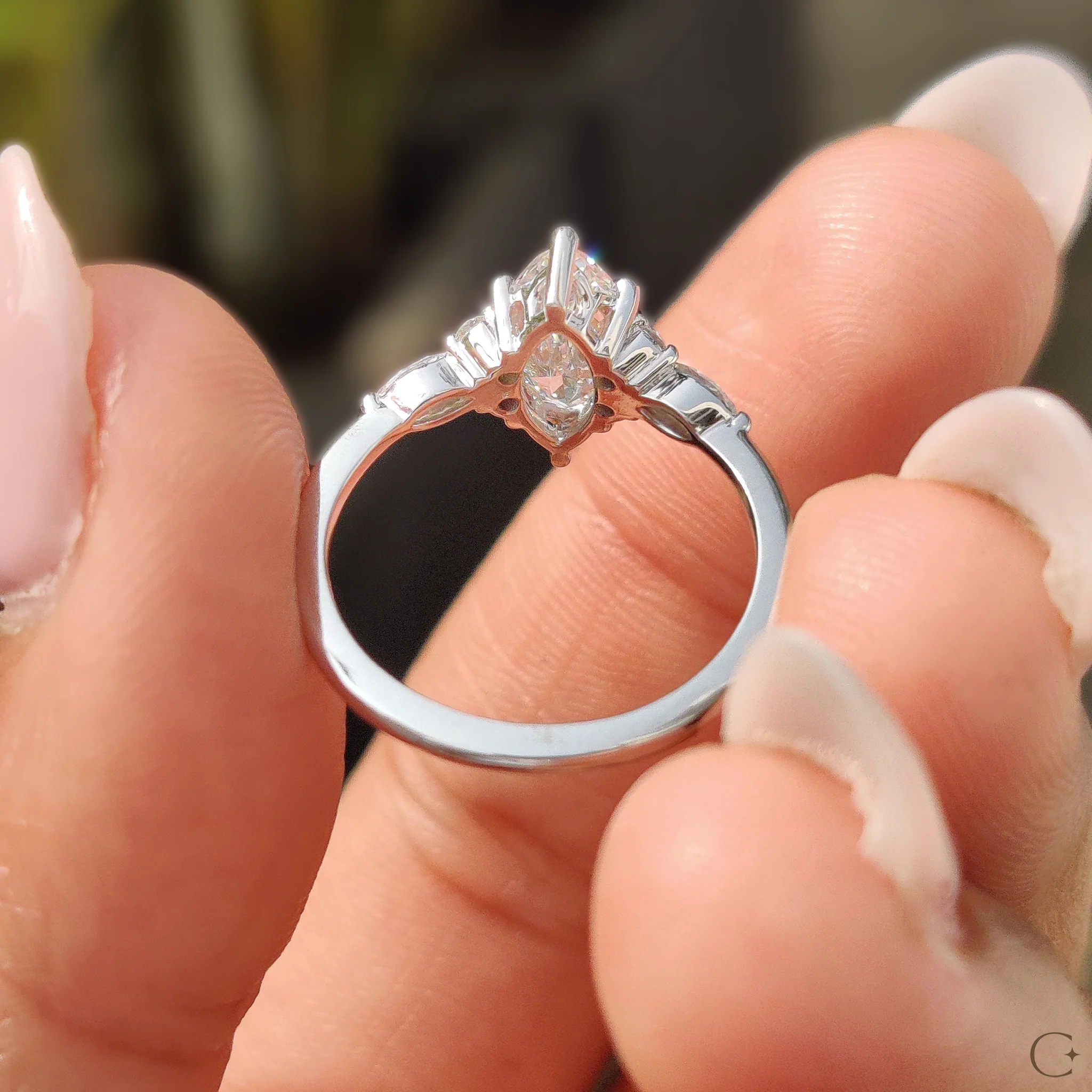 Lab Grown Marquise Diamond Ring In Muse Setting - Image 9