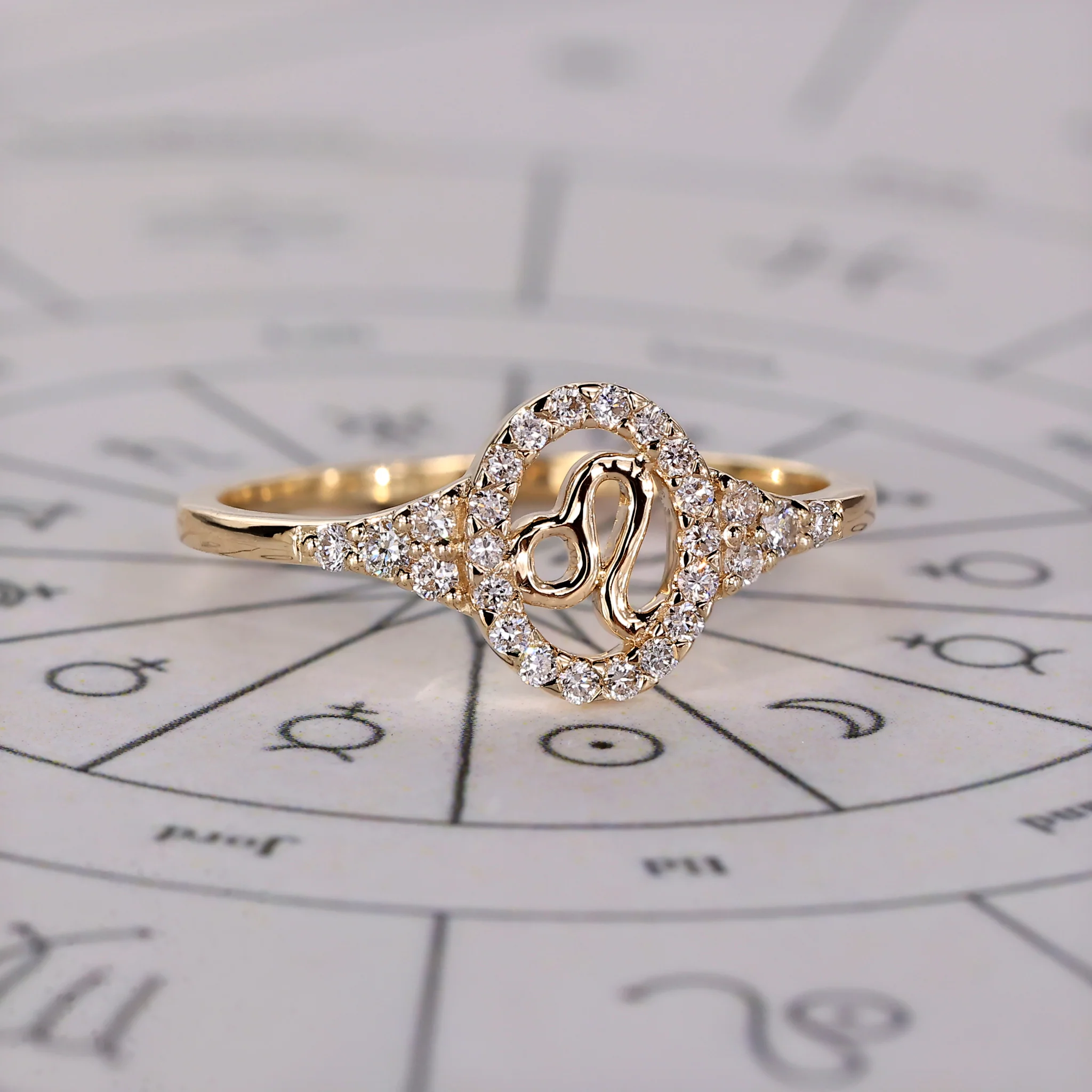 Leo Ring With Round Cut Side Stone - Image 4