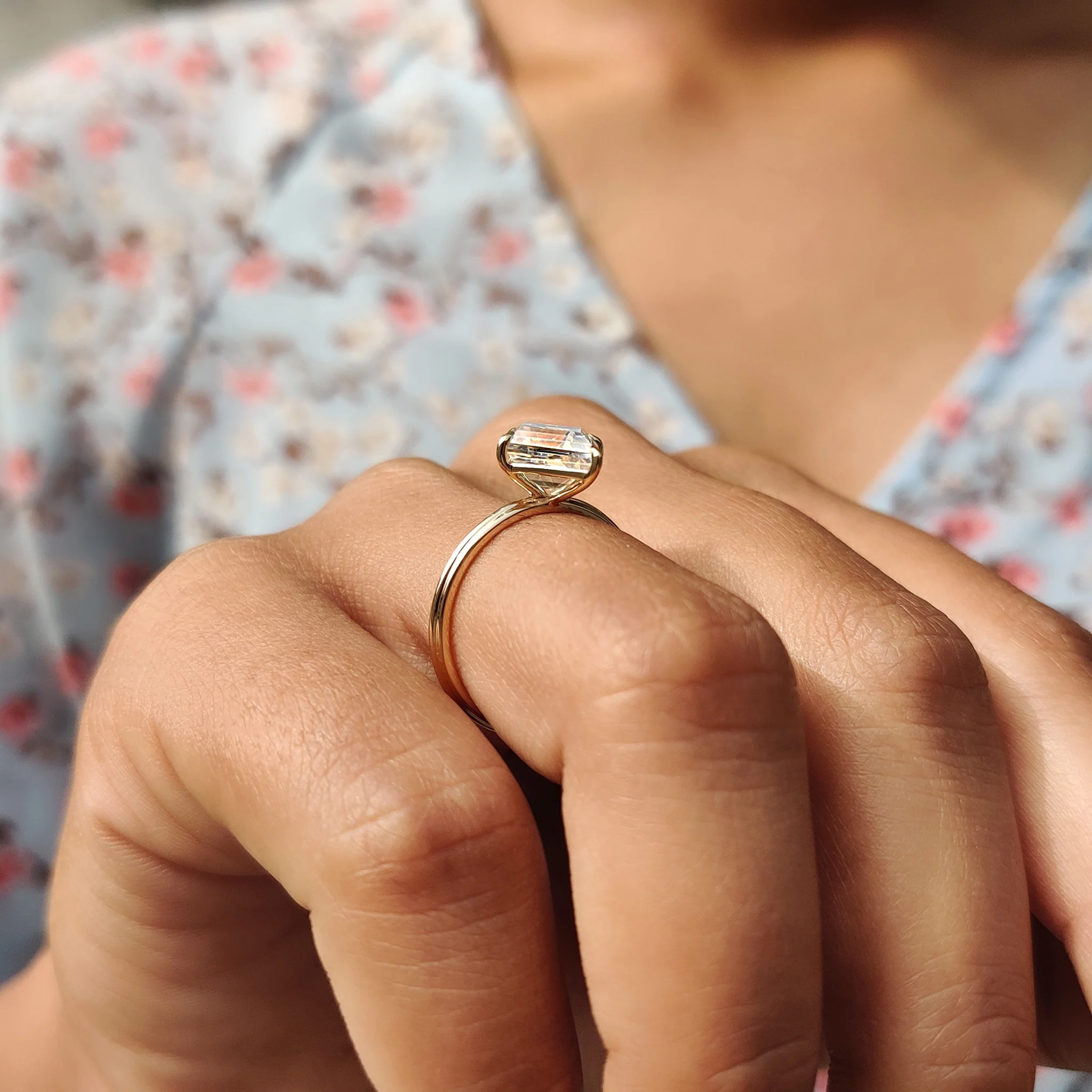 Lozenge Engagement Ring In Solitaire Style - Image 5