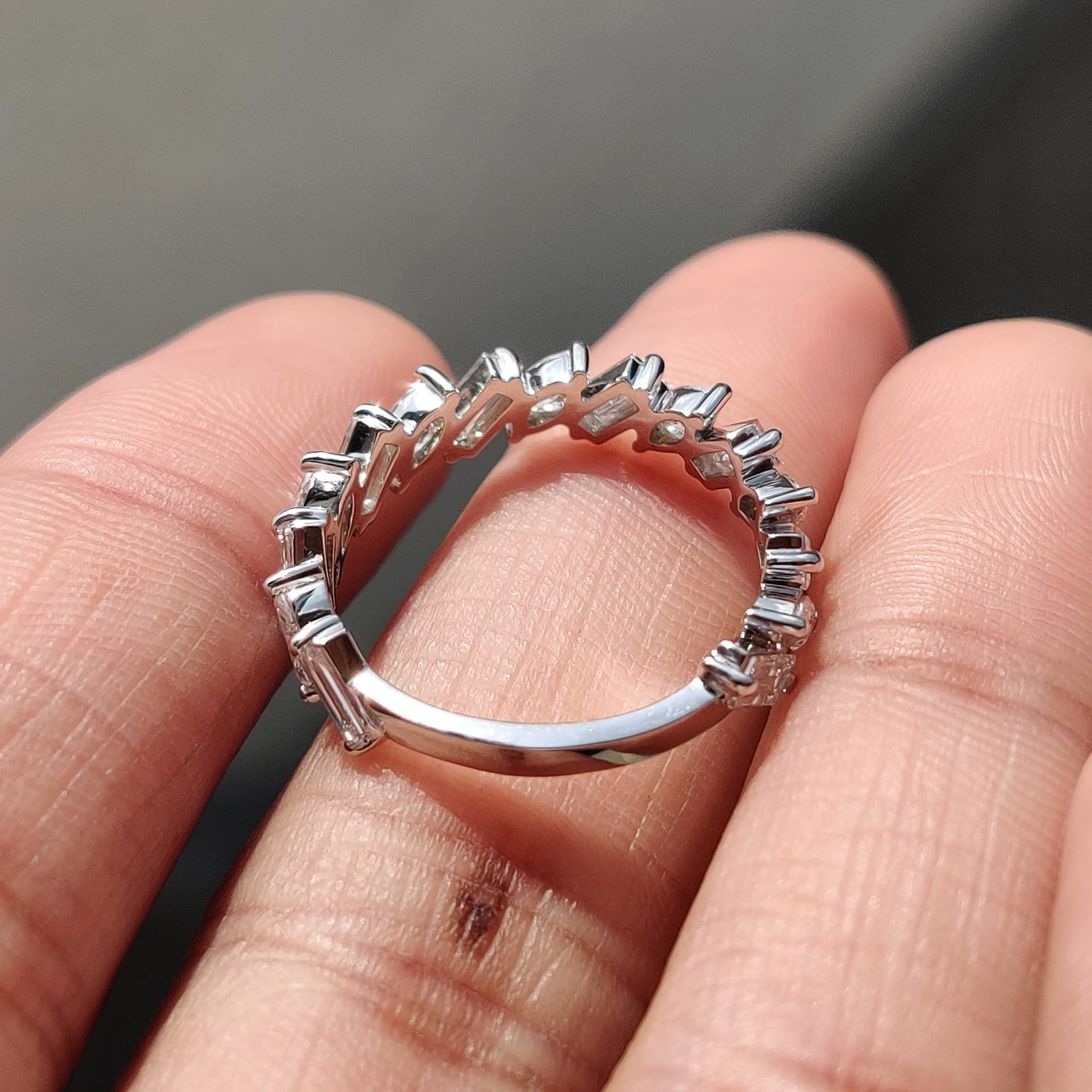 Marquise And Baguette Diamond Band In Half Eternity - Image 9