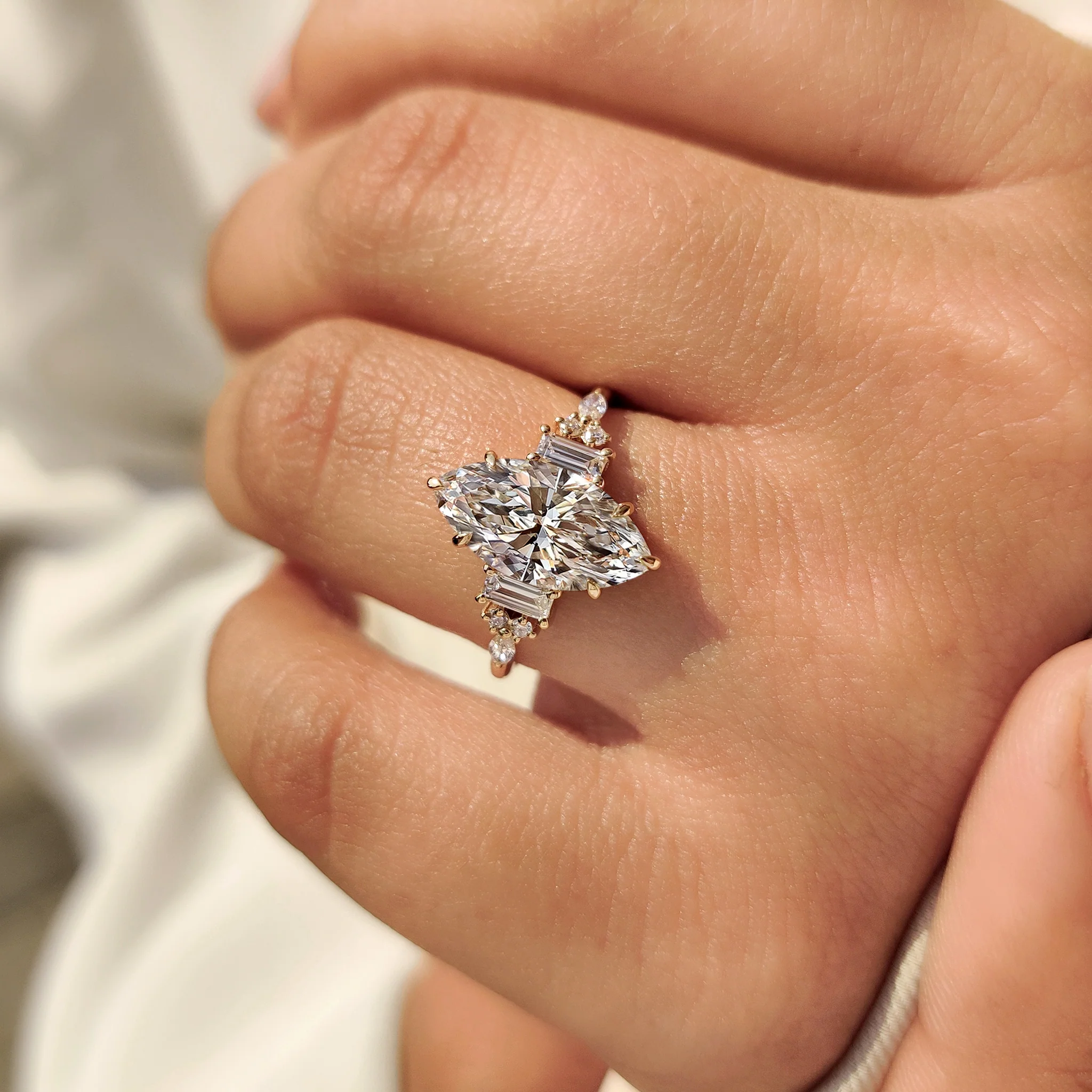 Marquise Cut Engagement Ring in Muse Setting - Image 8