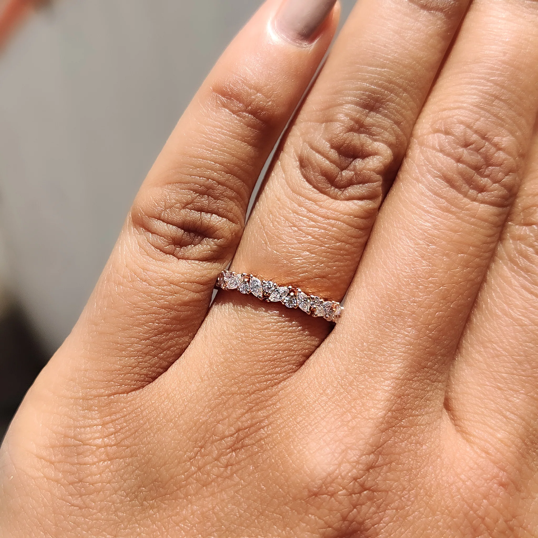 Marquise Cut Wedding Band In Full Eternity Style - Image 10