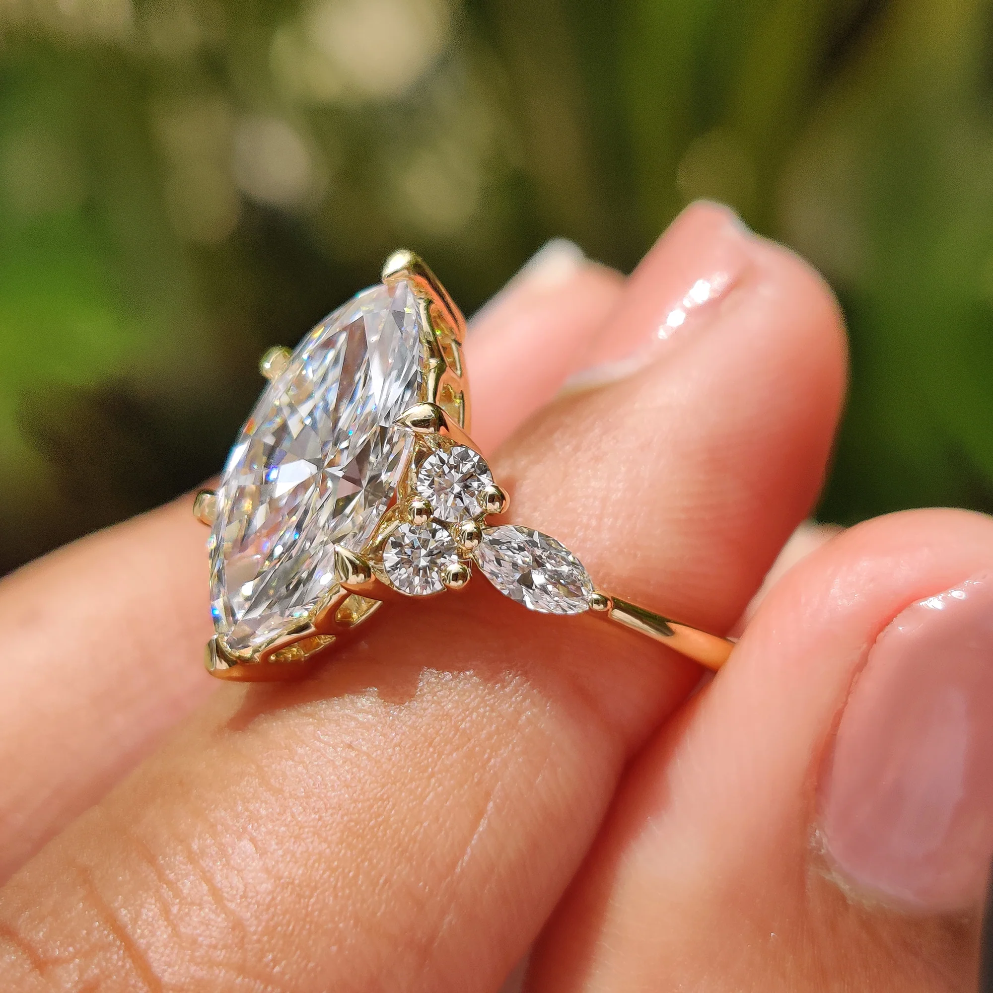 Marquise Diamond Engagement Ring In Muse Setting - Image 10