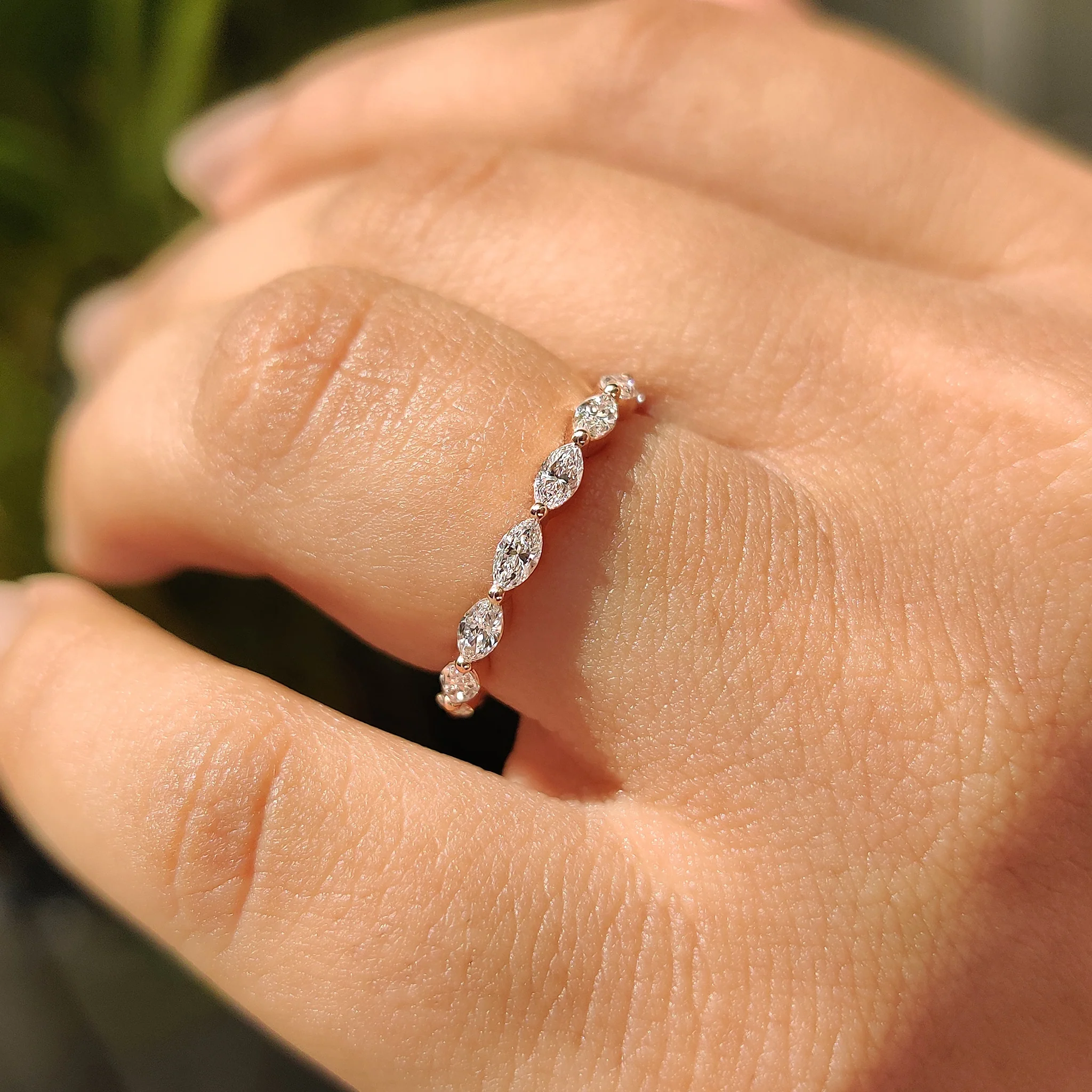 Marquise Diamond Eternity Band In Shared Prong Style - Image 4