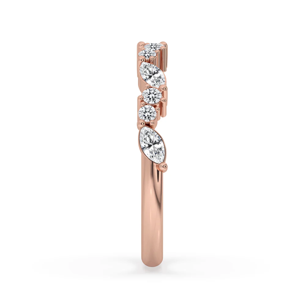 Marquise Diamond Wedding Band - Half Eternity - Image 4