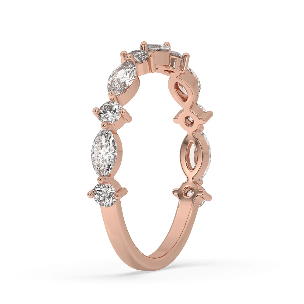 Marquise Diamond Wedding Band – Shared Prong - Image 2