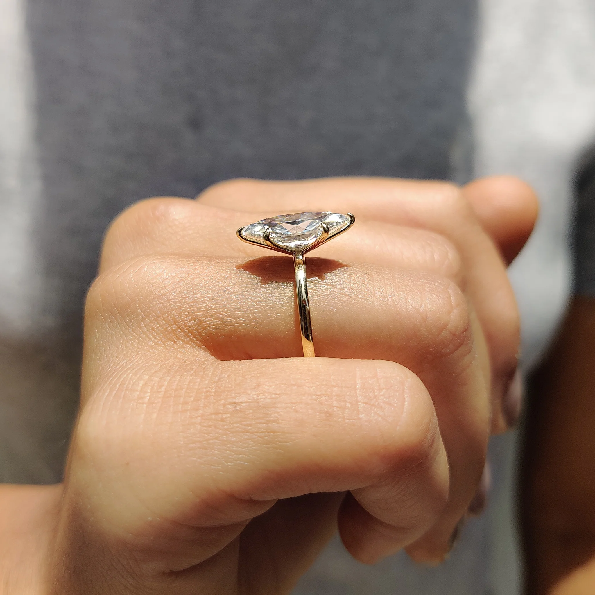 Marquise Engagement Ring In Solitaire Setting - Image 8